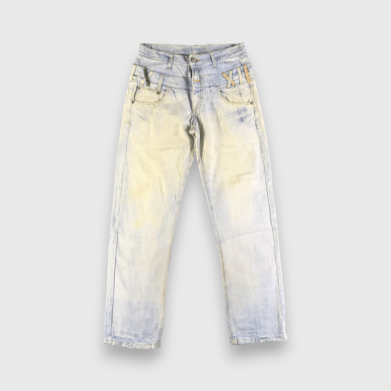 Japanese Brand Japan Vintage Double Waist Light Wash Jeans-J4594 Size US 31 - 1 Thumbnail