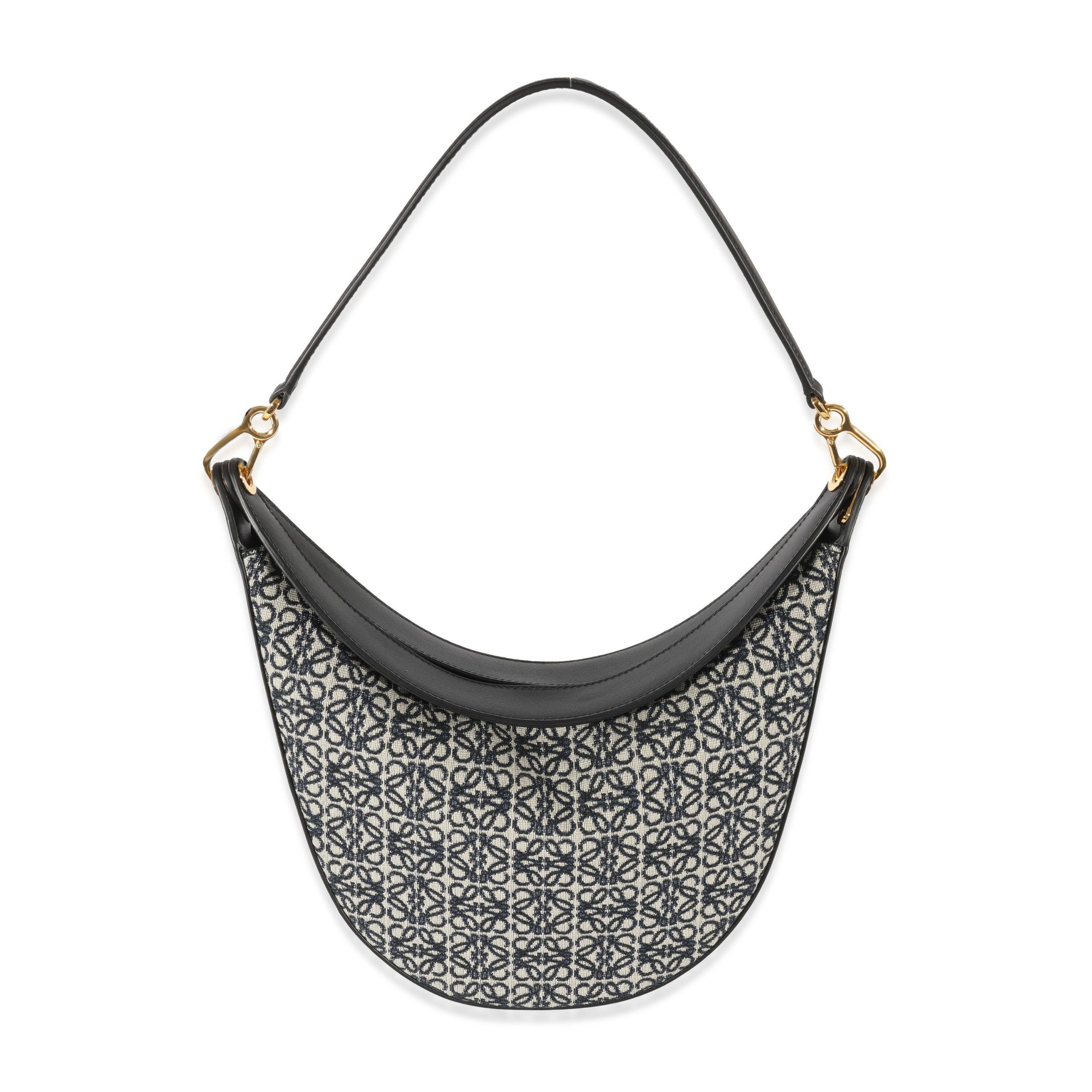 image of Loewe Navy Canvas Anagram Small Luna in Blue, Women's