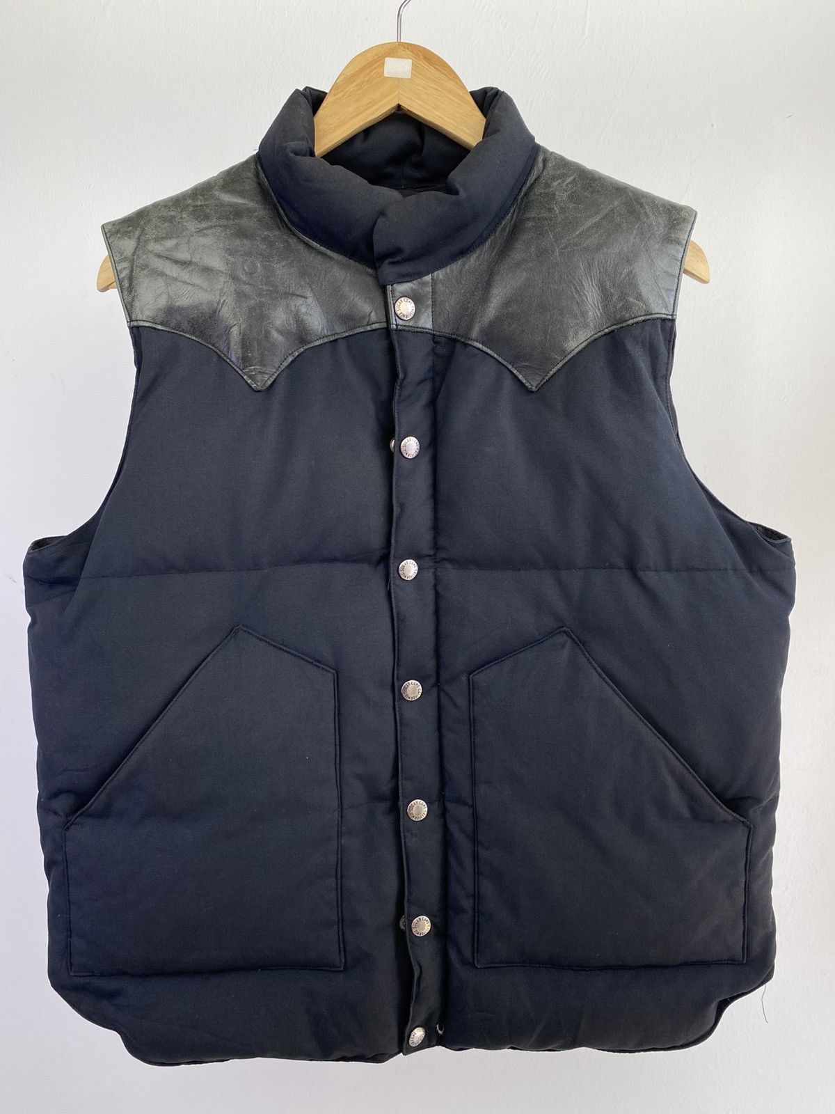 Sugar Cane Sugarcane Leather Yoke Down Vest Size US L / EU 52-54 / 3 - 3 Thumbnail