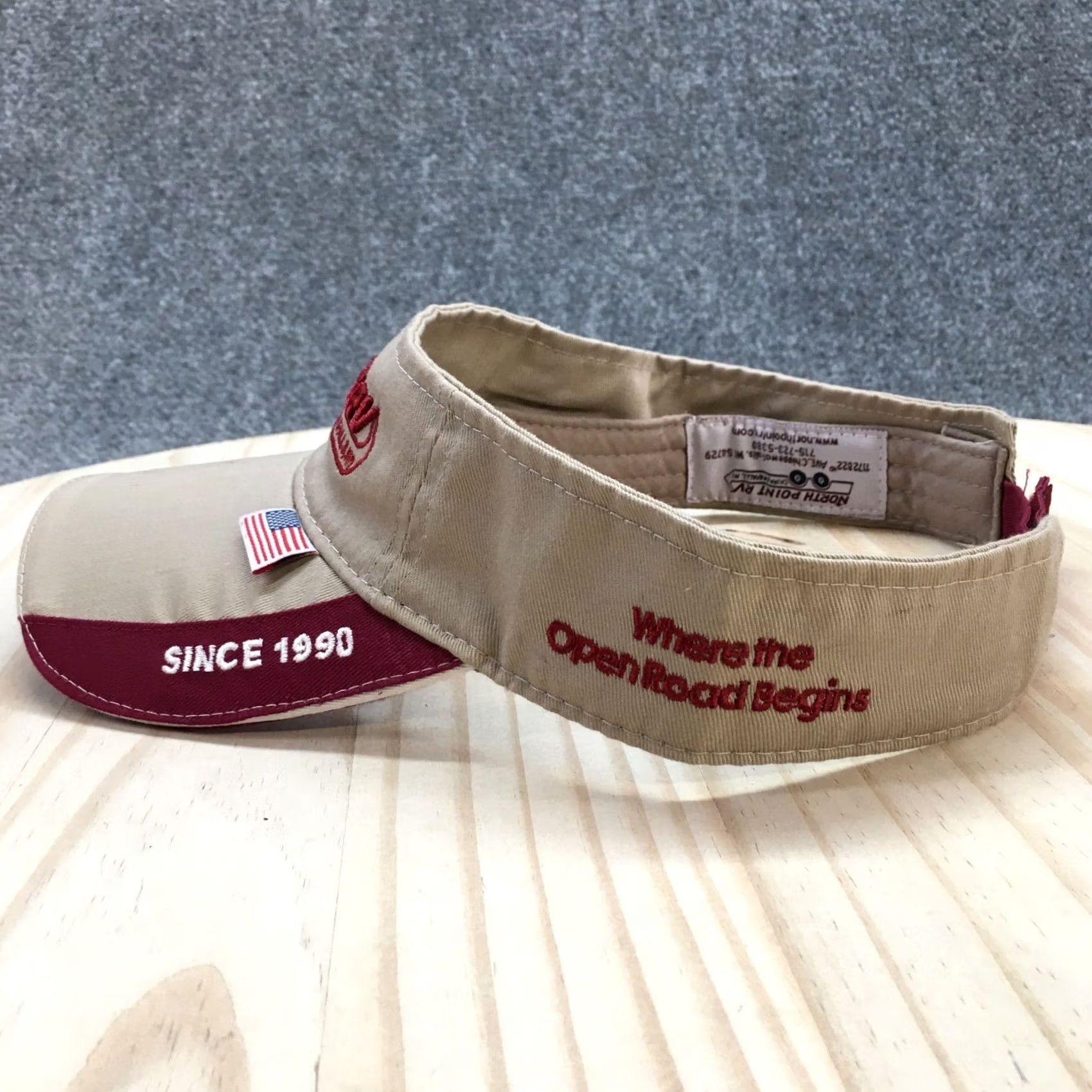 Logo 7 North Pont RV Visor Cap Hat Mens One Size Beige Adjustable Embroidered Logo Size ONE SIZE - 5 Thumbnail