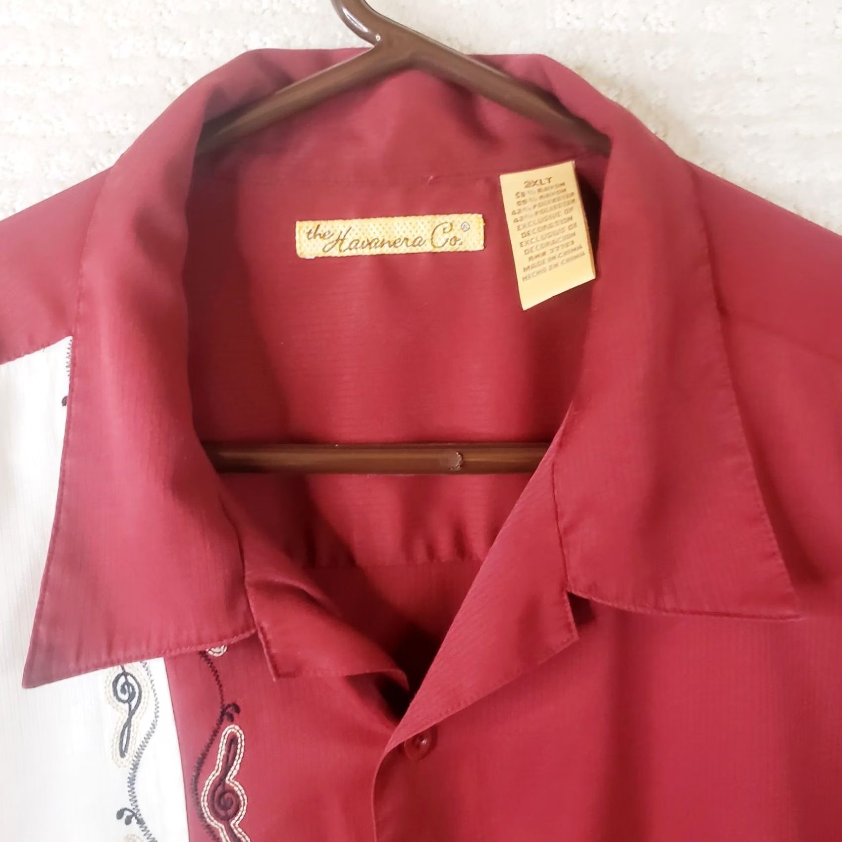 Vintage The Havanera Co. Shirt 2XLT Red White Embroidered Short Sleeve Button-Down Mens Shirt Hung Manual Size US XXL / EU 58 / 5 - 4 Thumbnail