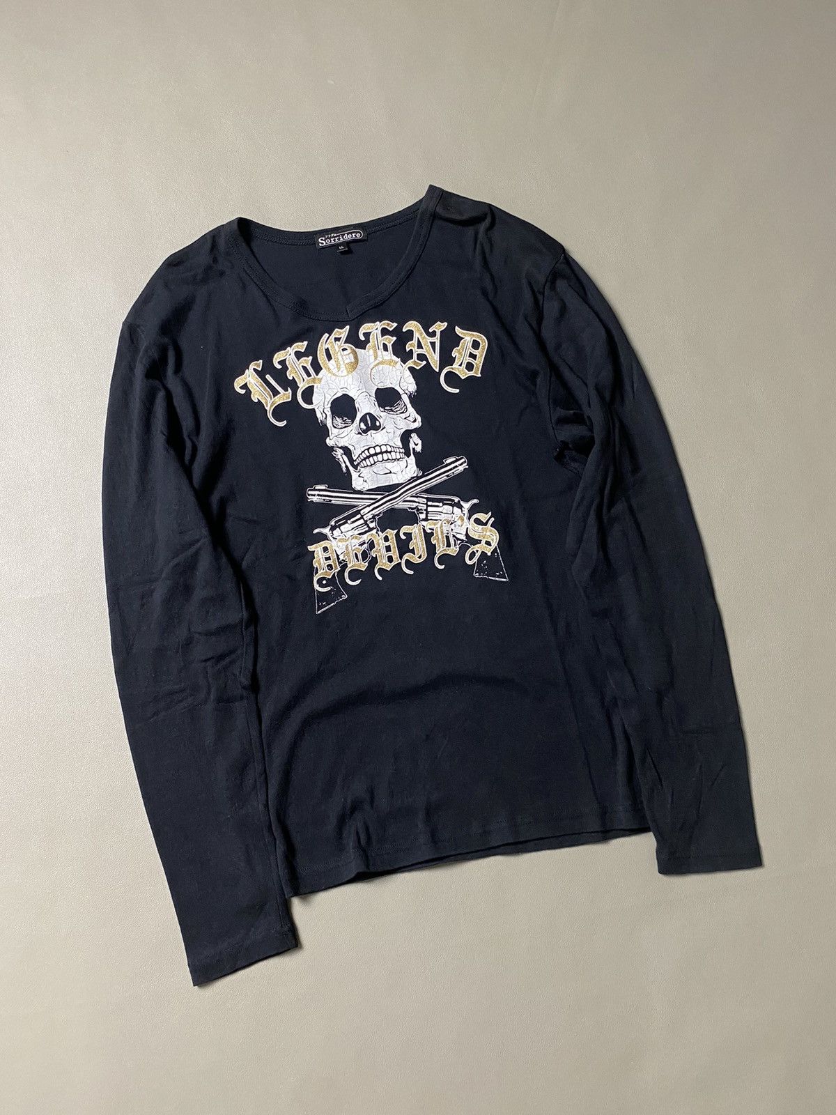 If Six Was Nine × Japanese Brand × Le Grande Bleu (L.G.B.) Sorridere Skull Gothic Punk Longsleeve Size US L / EU 52-54 / 3 - 3 Thumbnail