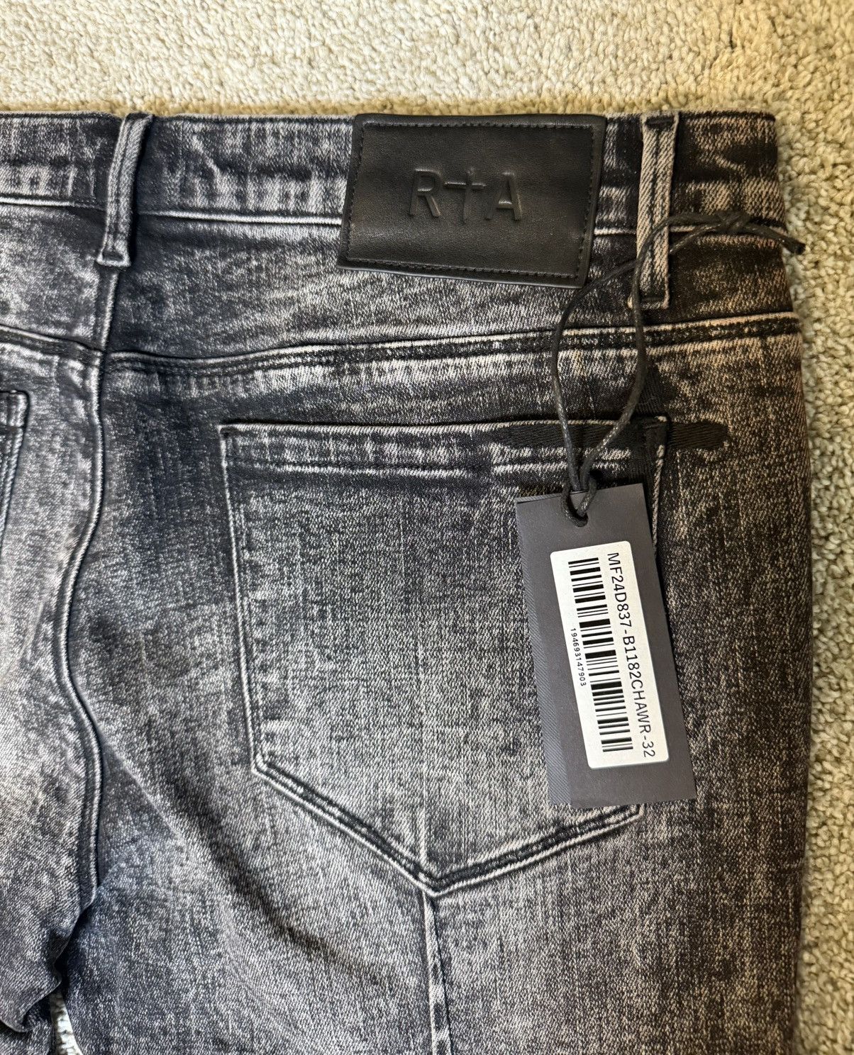 Rta RTA Clayton Charcoal Acid Wash Skinny Jeans Size US 32 / EU 48 - 4 Thumbnail