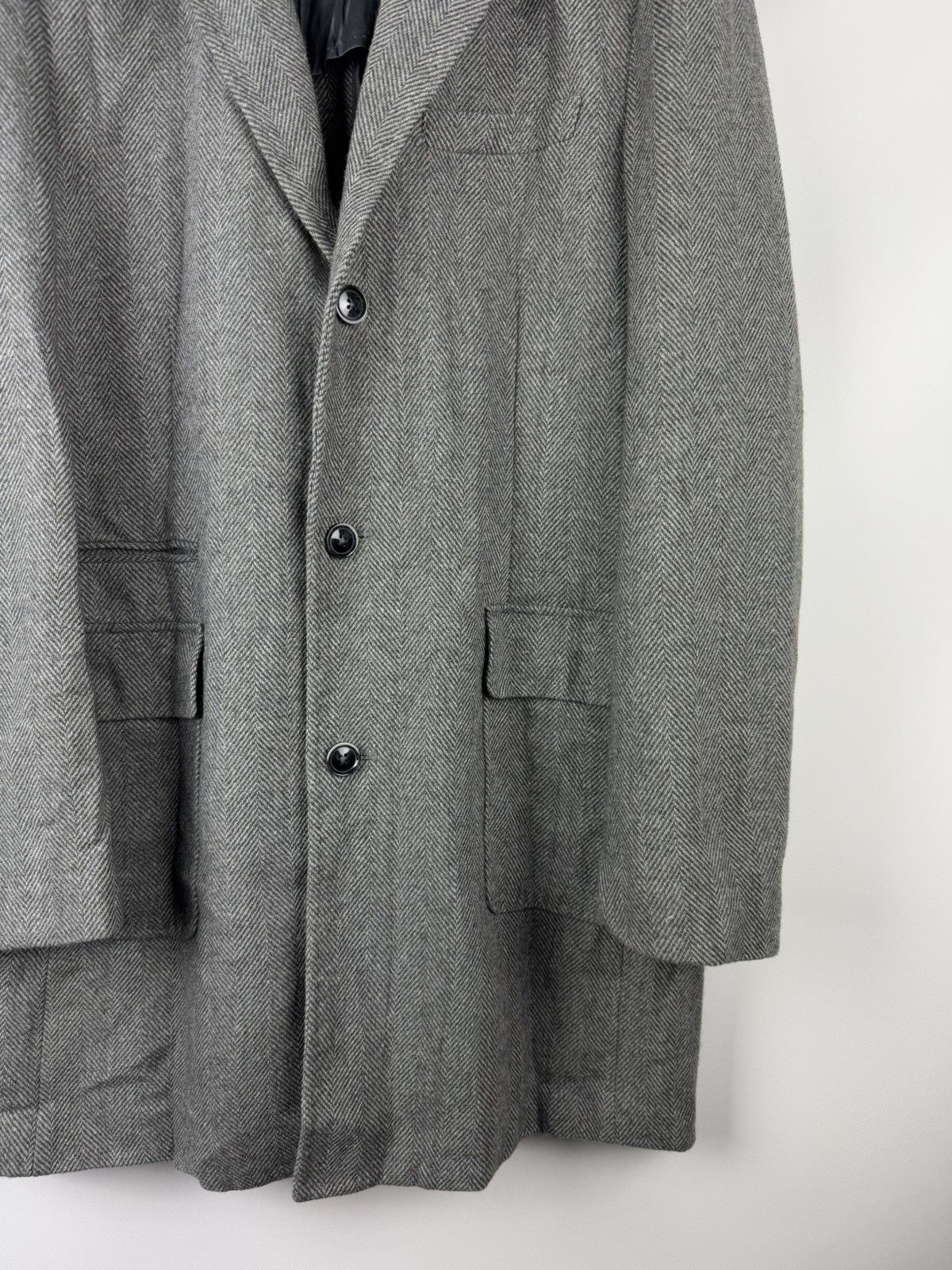 Vintage Gutteridge Men’s Wool Herringbone Tweed Overcoat Coat Jacket Size US XXL / EU 58 / 5 - 6 Thumbnail