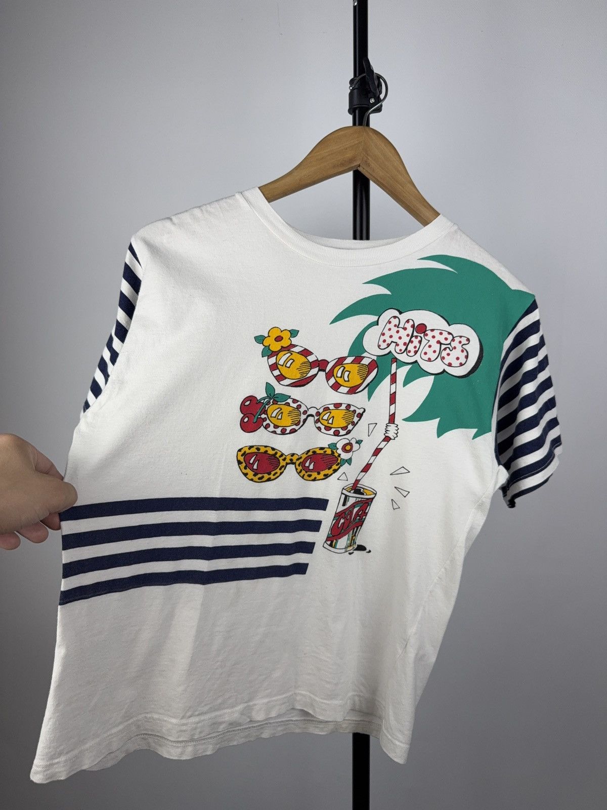 Coca Cola × Vintage Vintage Striped Pop Art Cola Tee 80s Hits Graphic Shirt Size US S / EU 44-46 / 1 - 3 Thumbnail