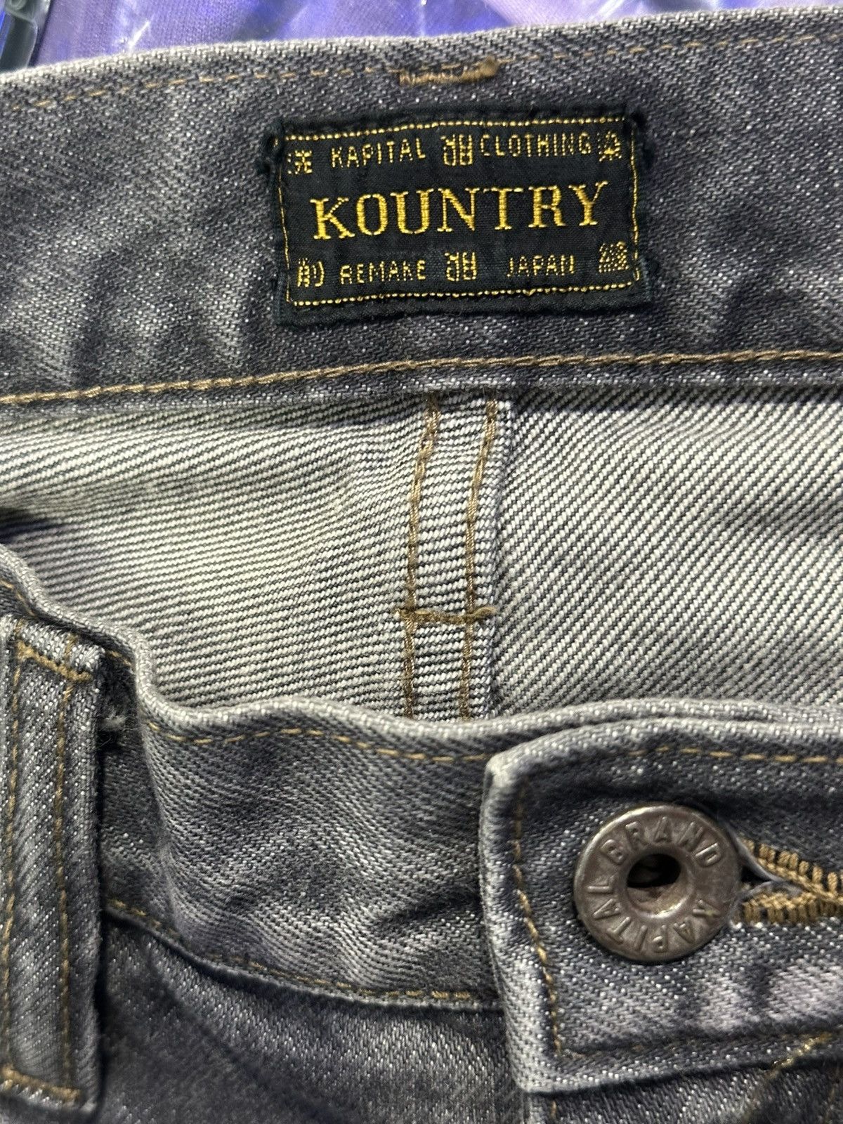 Kapital Kapital “bone” black denim shorts Size US 34 / EU 50 - 4 Thumbnail