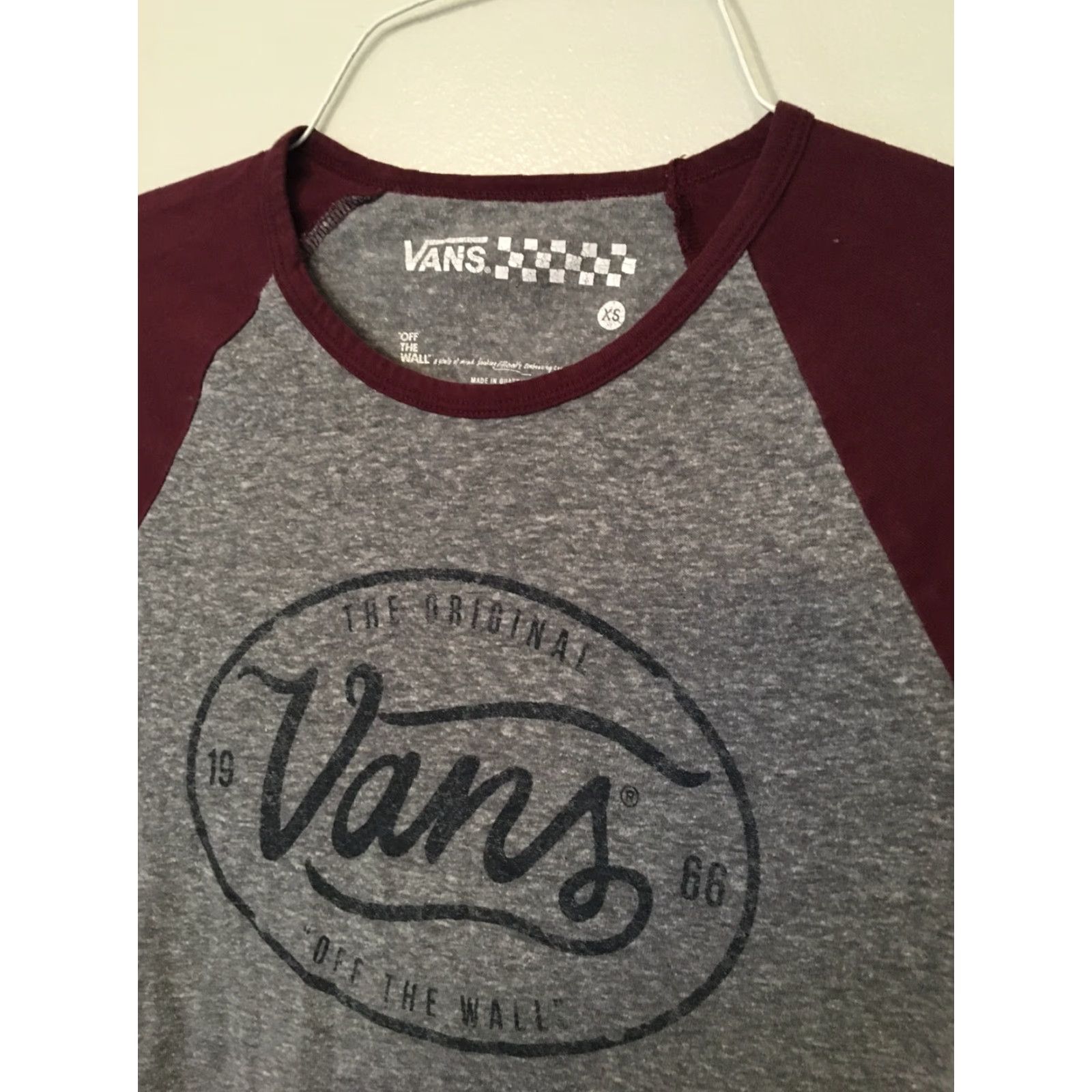 Vans VANS Shirt Womens XS Gray Logo Long Sleeve Crew Neck Top Off The Wall Casual Knit Size XS / US 0-2 / IT 36-38 - 5 Thumbnail