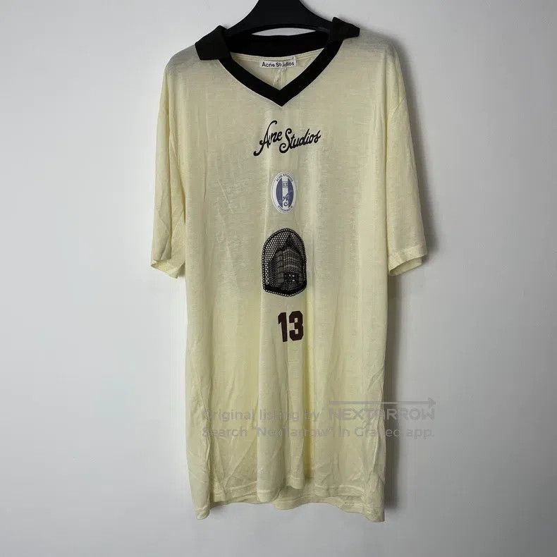 Acne Studios Acne Studios Ivory White Jersey Printed Short-Sleeve Top Size US XL / EU 56 / 4 - 1 Thumbnail