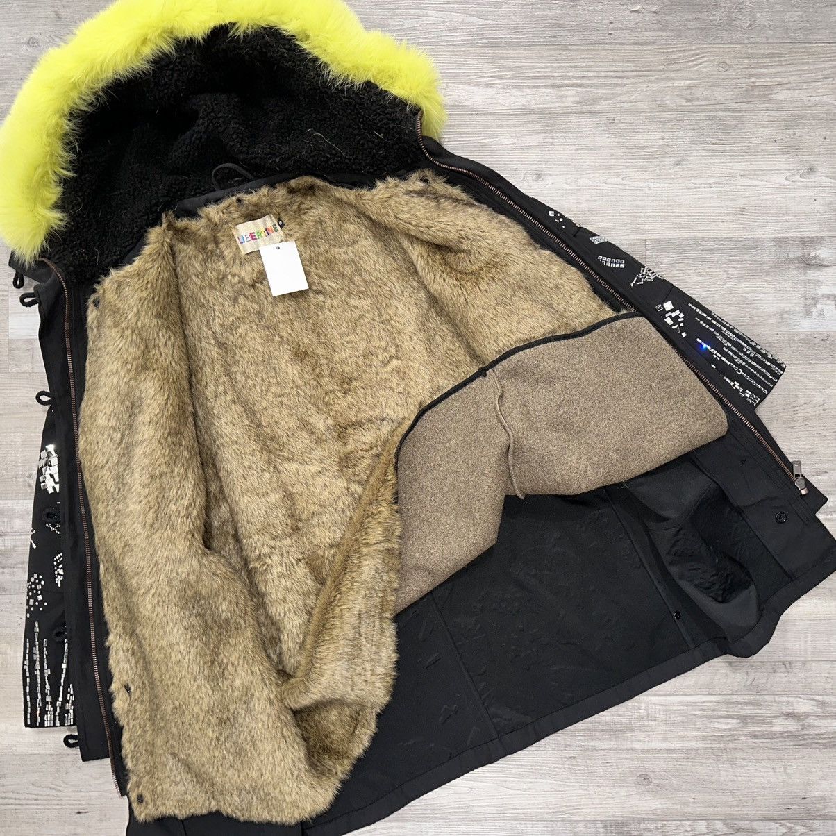 Libertine LIBERTINE FUR LINED PARKA WITH GEOMETRIC EMBELLISHMENT SMALL Size S / US 4 / IT 40 - 5 Thumbnail