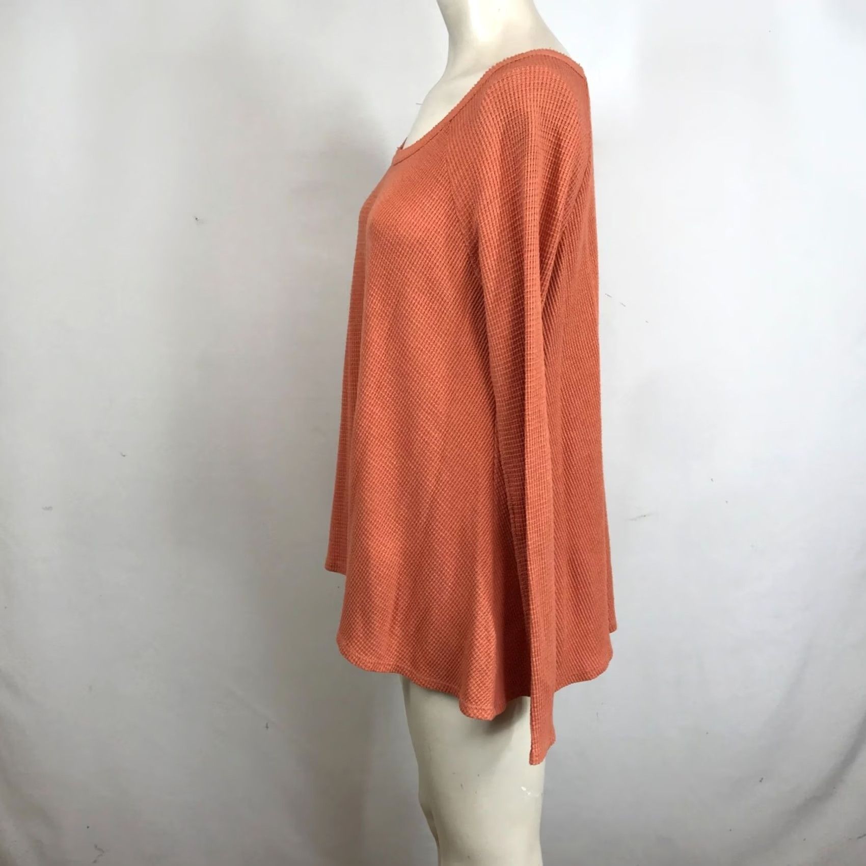 Vintage We The Free Shirt Womens M Orange WOMEN LONG SLEEVE WAFFLE KNIT TOP Size M / US 6-8 / IT 42-44 - 6 Thumbnail
