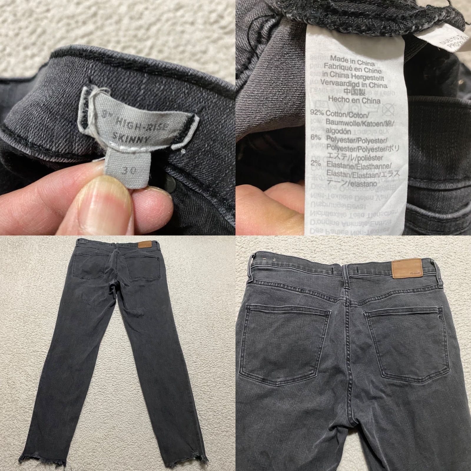 Madewell Madewell Jeans Womens Gray Denim High Rise Skinny 30 Medium Wash Button 5-Pocket Regular Rise Modern American 90s Women Size 24" / US 00 / IT 34 - 8 Thumbnail