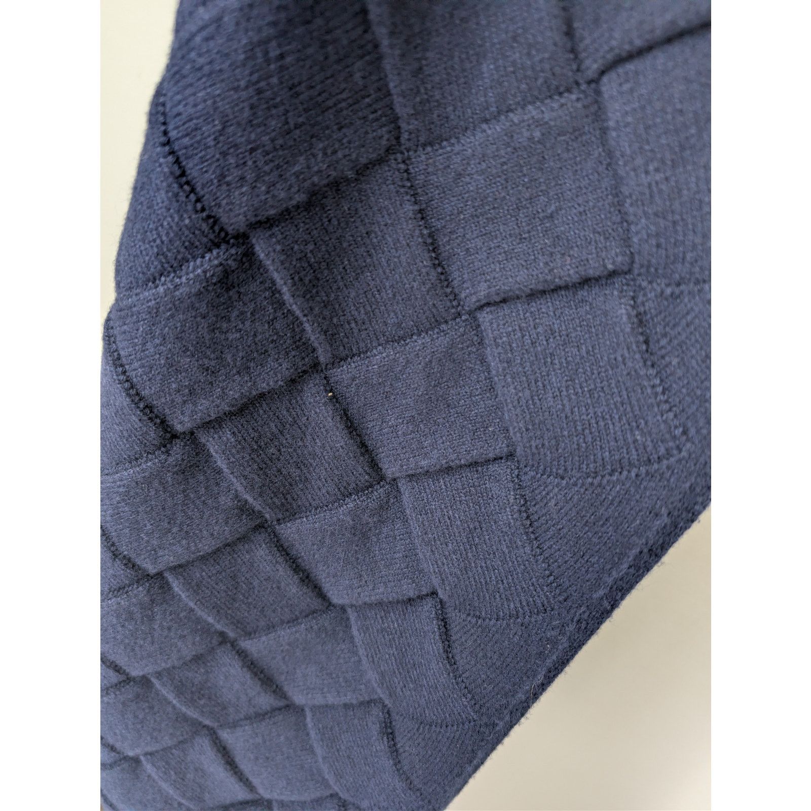 Bottega Veneta o1rshd1 Size: OS / MW Wool Interccio 3D Scarf in Navy Size ONE SIZE - 3 Thumbnail