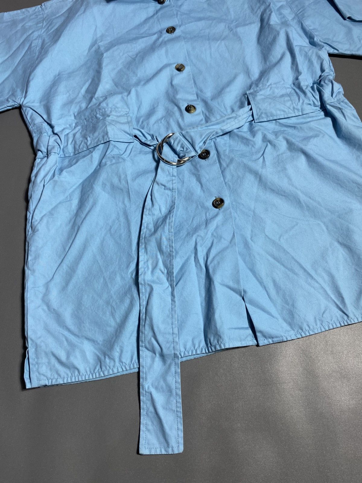 Celine CELINE Phoebe Philo Blue Cotton Silver d Ring Belt Shirt Size M / US 6-8 / IT 42-44 - 3 Thumbnail