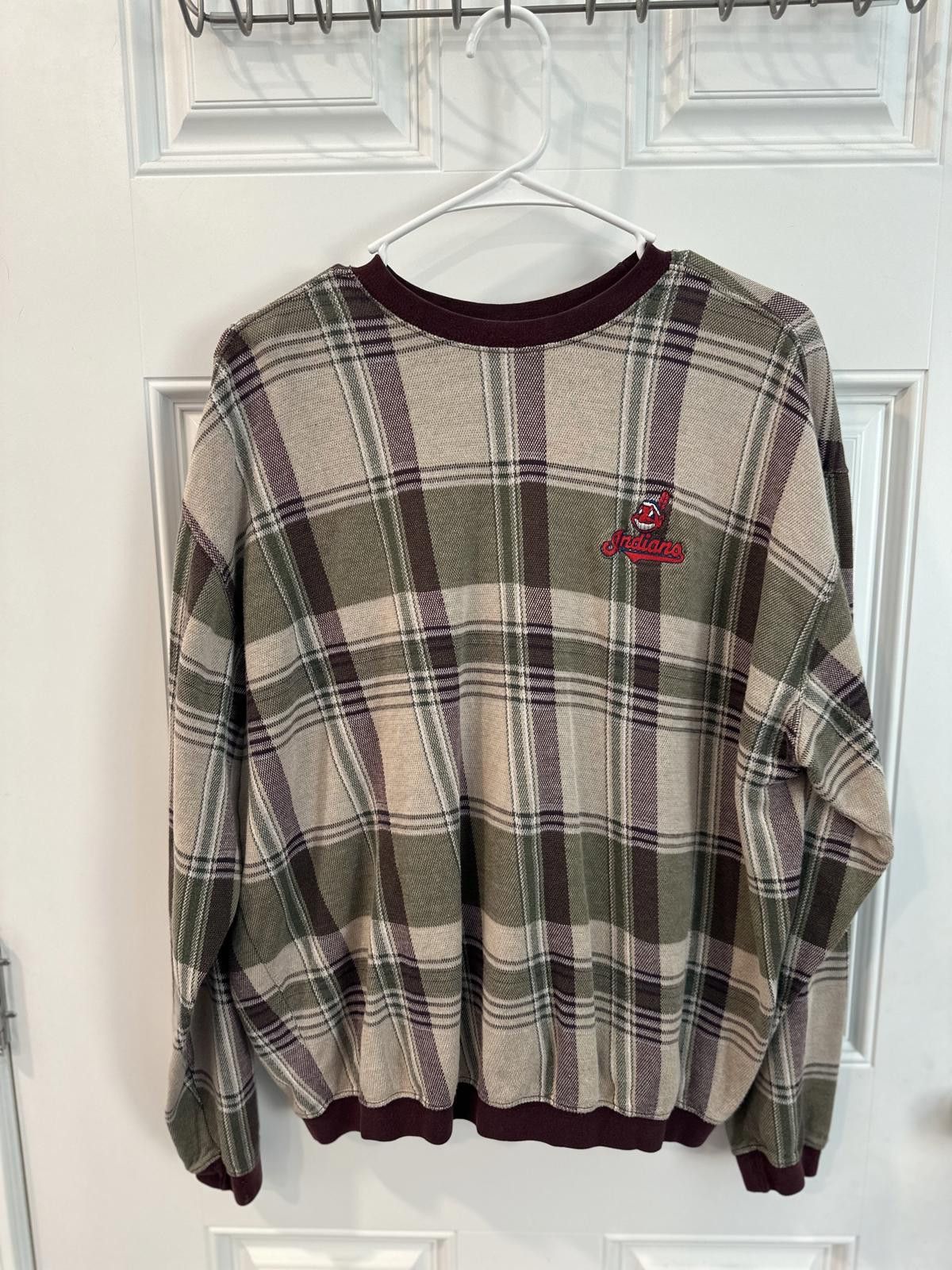 Designer RARE Cleveland Indians Plaid Crewneck mens Large Size US L / EU 52-54 / 3 - 1 Thumbnail