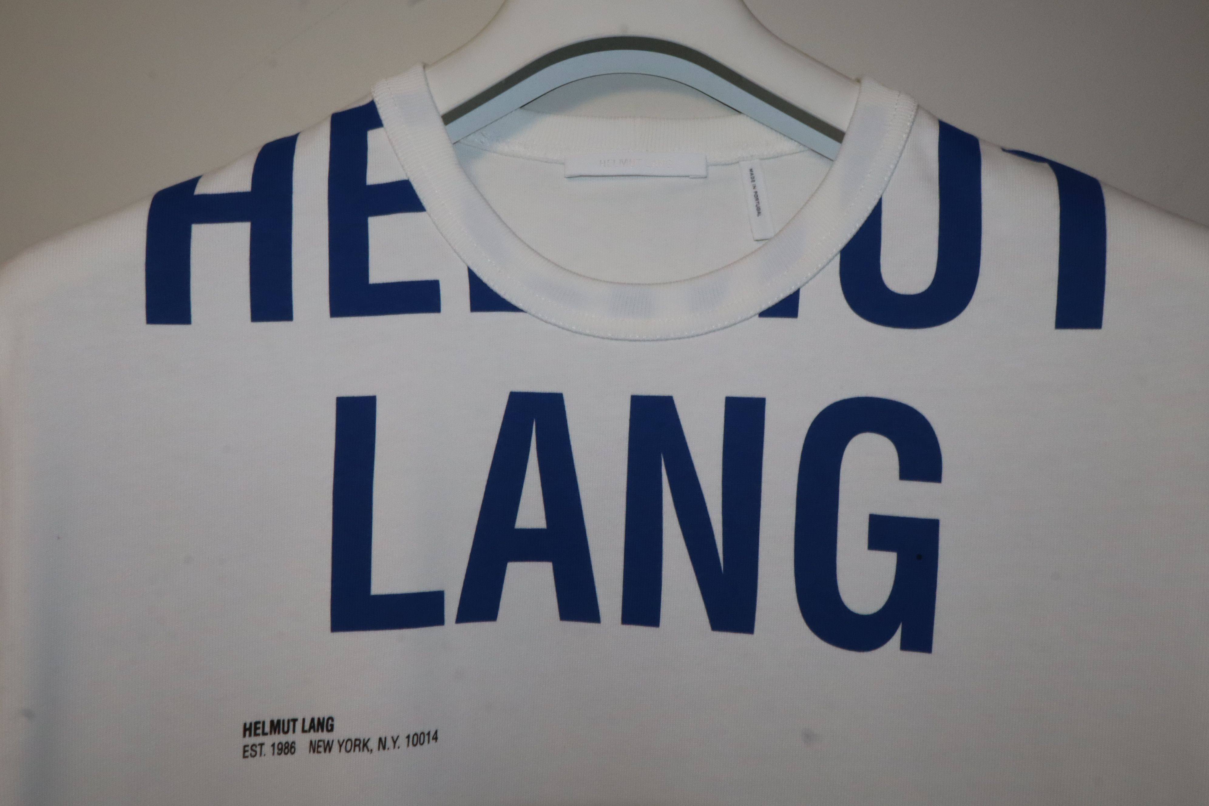 Helmut Lang Blue logo print t-shirt Size US M / EU 48-50 / 2 - 3 Thumbnail