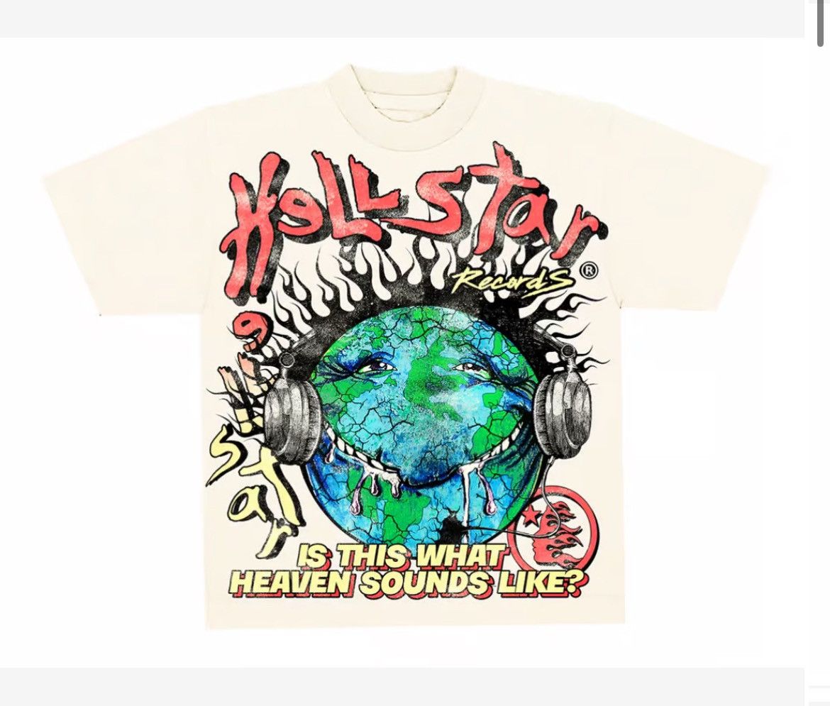 image of Hellstar Heaven On Earth Tee Size Large in White, Men's