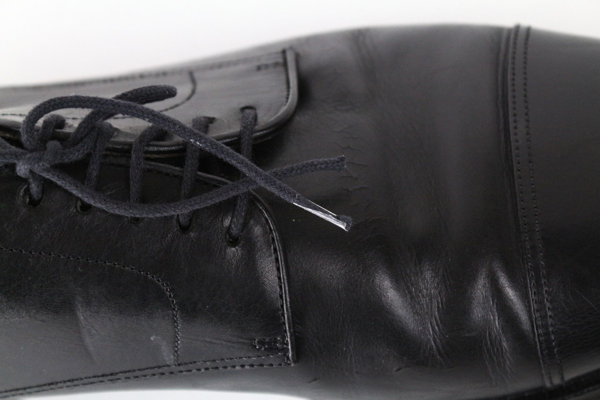 EU42.5 Black Leather Low-Top Formal Shoes 72741