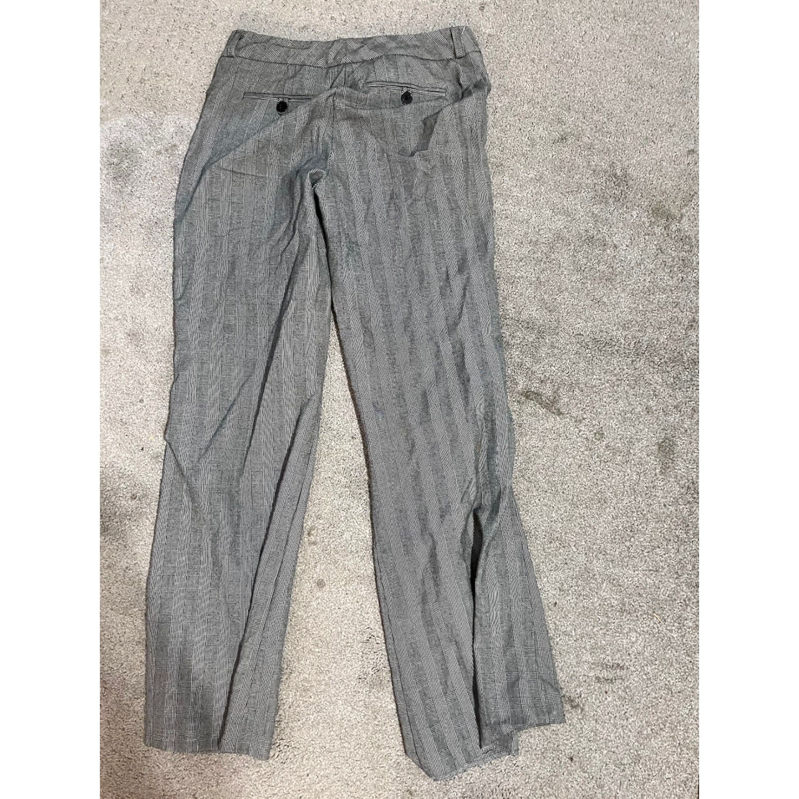 Vintage New York & Company Chino Pants Women Size 4 Gray Wide-Leg Stretch Plaid Womens Size 27" / US 4 / IT 40 - 3 Thumbnail