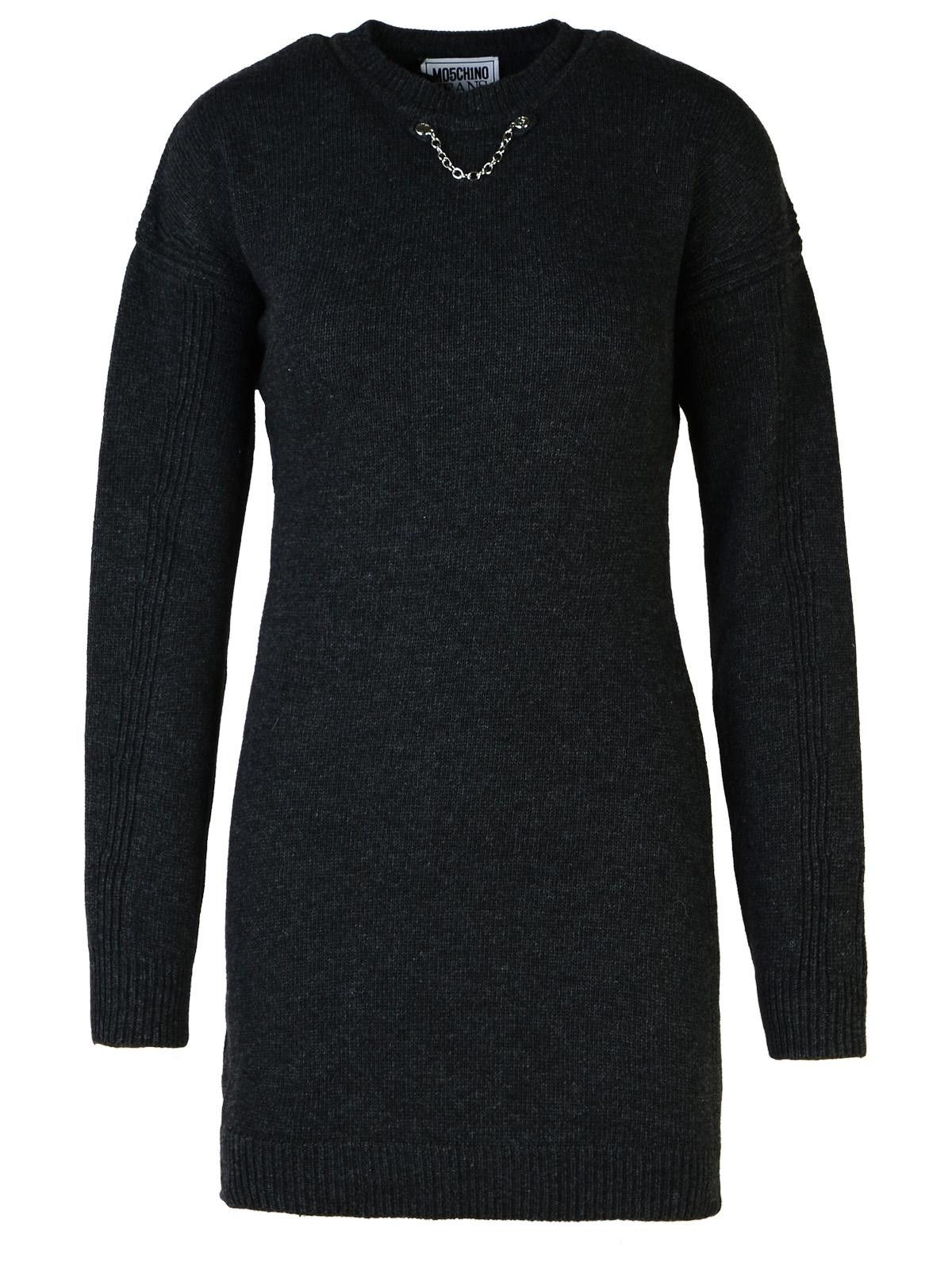 MOSCHINO JEANS Dark Grey Wool Blend Dress