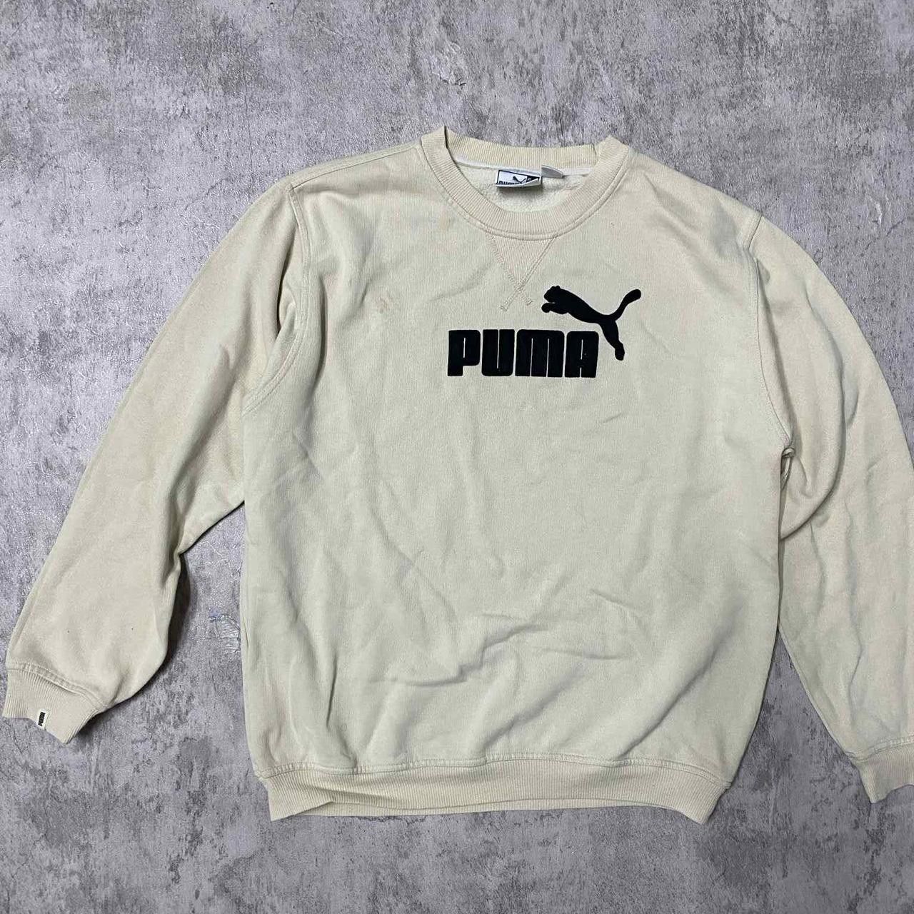 Puma Cream Puma sweatshirt with black logo Size US XL / EU 56 / 4 - 1 Thumbnail