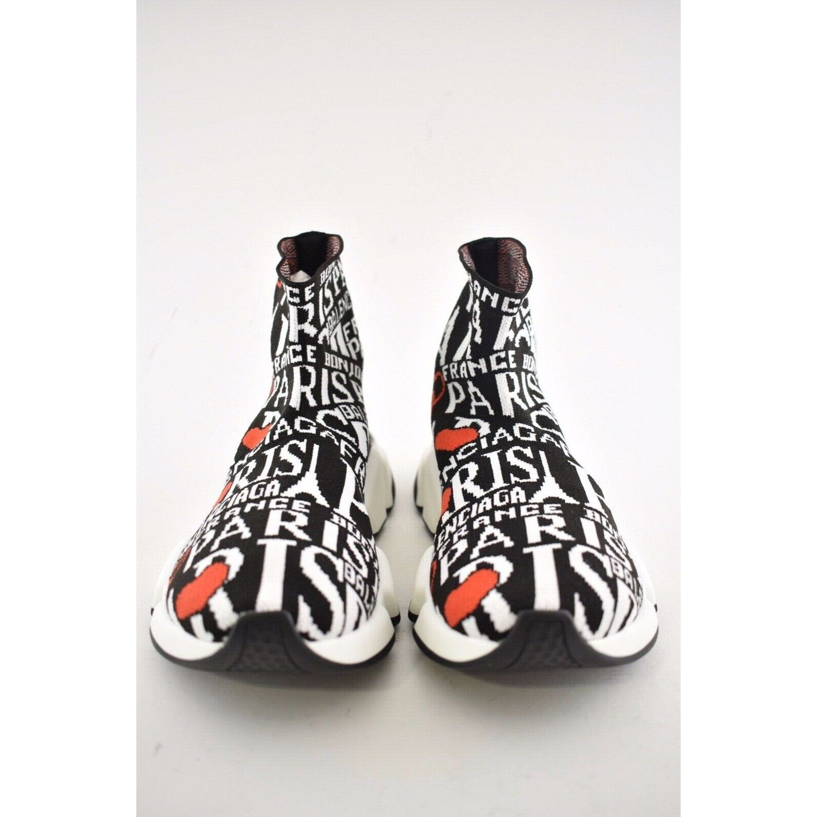 Balenciaga Balenciaga Women Sock White Black Red Paris Sneakers 42 Size US 12 / IT 42 - 7 Thumbnail