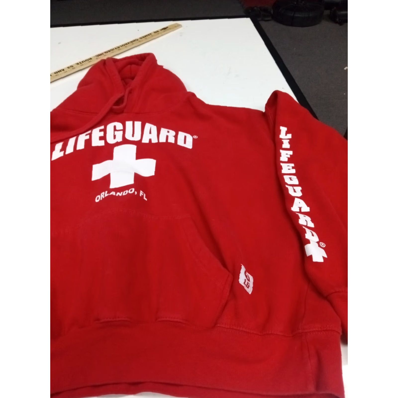 Vintage VINTAGE Official Lifeguard Hoodie Orlando Florida XL 52" Chest Sleeve Hit Size US XL / EU 56 / 4 - 3 Thumbnail