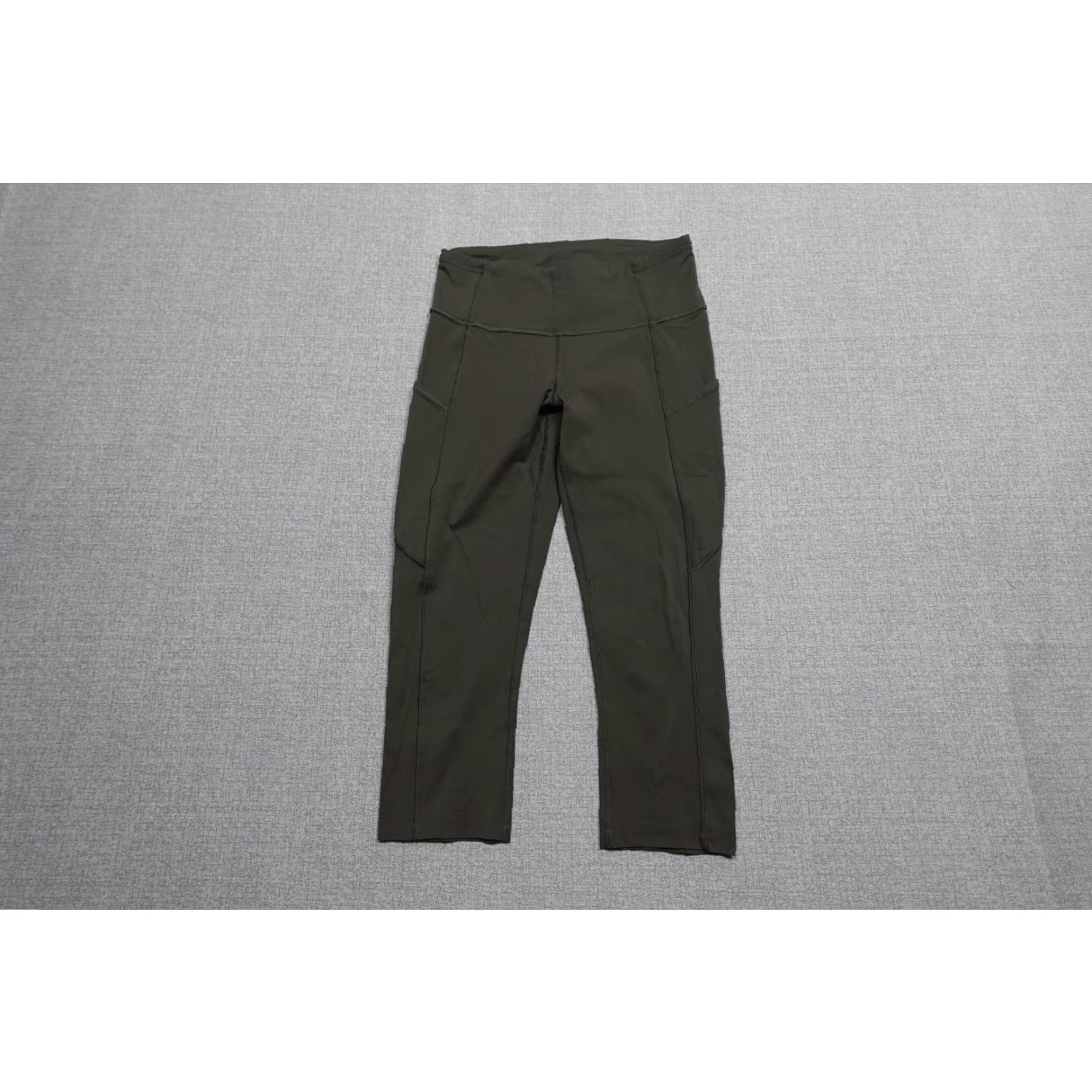 Lululemon Lululemon Leggings Women 6 Green High Rise Side Pocket Cropped Athletic Yoga Slim Skinny Knit Pull On Size 28" / US 6 / IT 42 - 4 Thumbnail