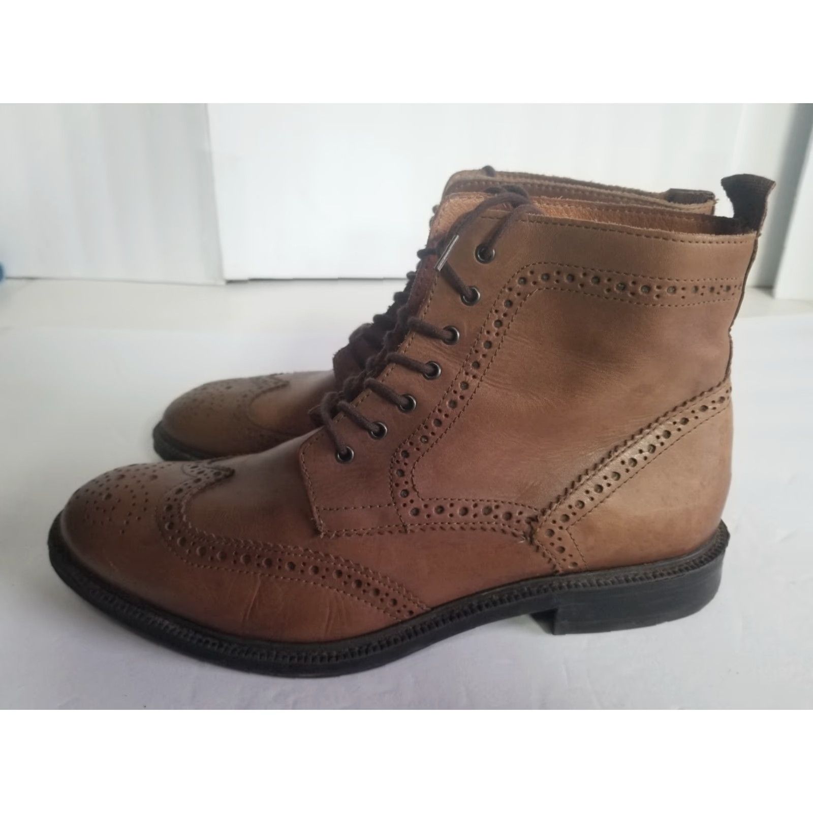 Stafford Stafford Boots Chukka Men Size 9 Brown Leather Wingtip Lace Up Ankle M Shoe Size US 9 / EU 42 - 5 Thumbnail