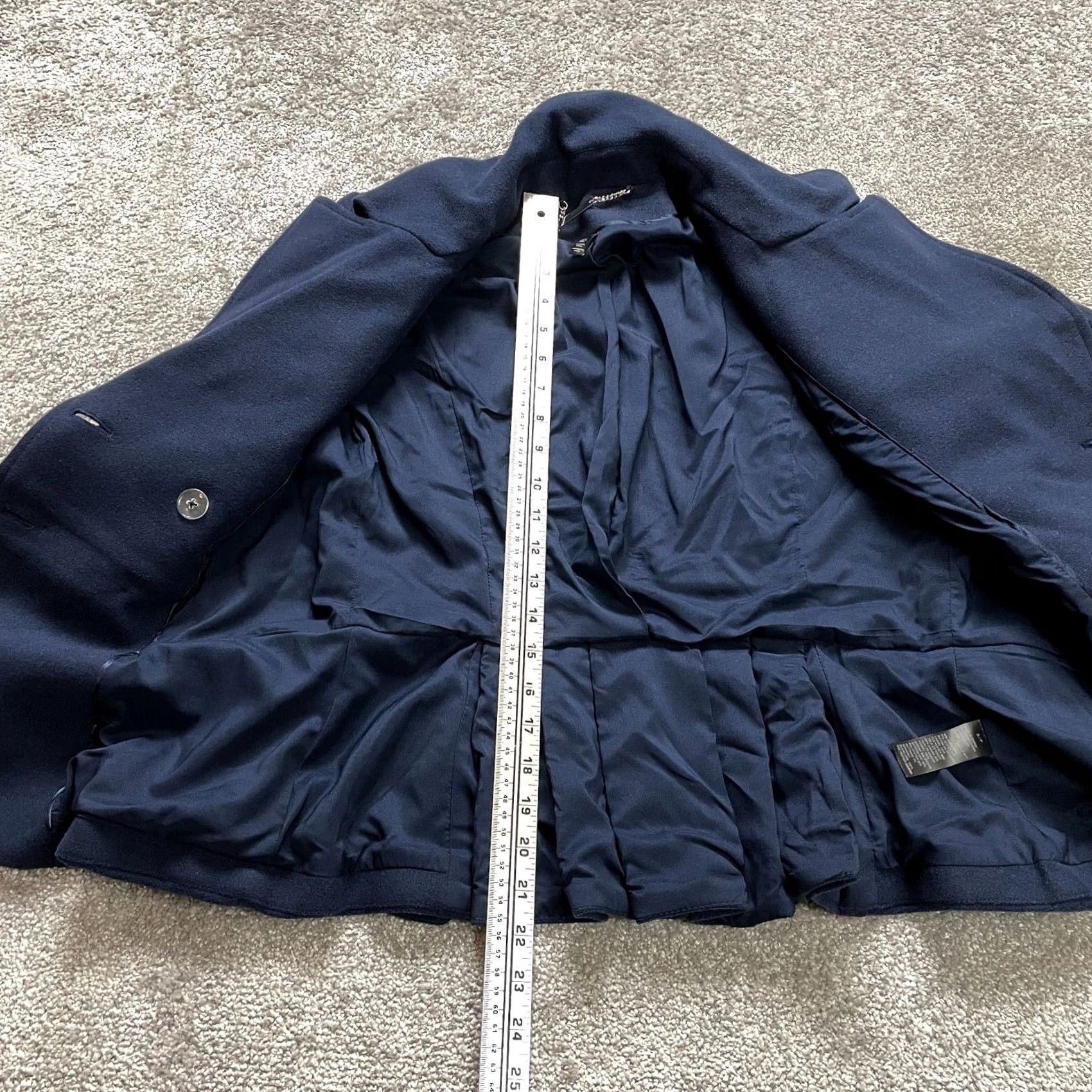 White House Black Market VINTAGE White House Black Market Blazer Jacket Womens Small Navy Blue Double Breasted Size S / US 4 / IT 40 - 2 Thumbnail