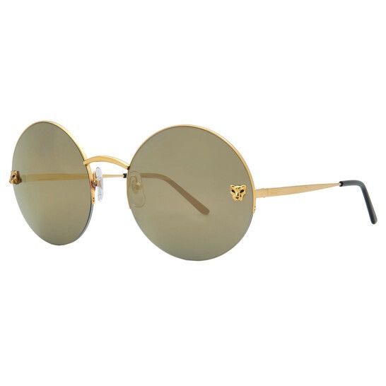 Cartier Cartier Panthère CT0022S 002 Gold Rimless Round 58mm Size ONE SIZE - 1 Thumbnail