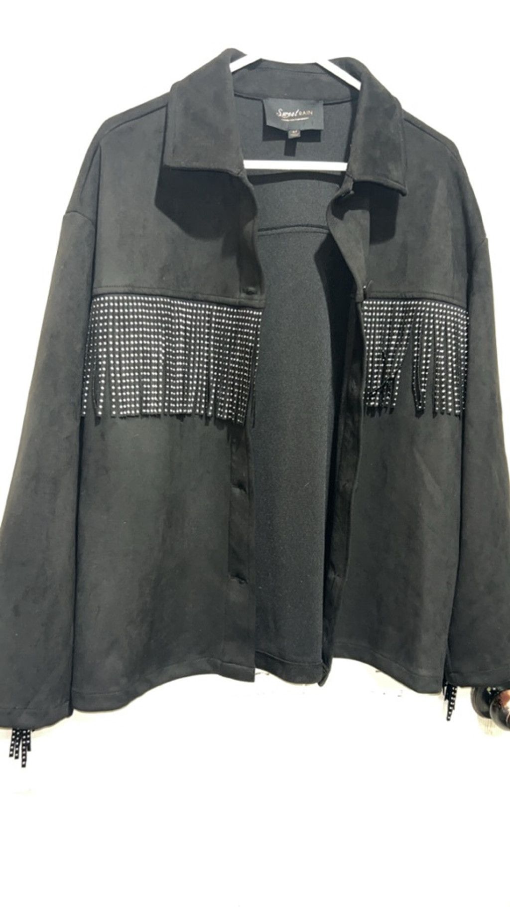 Other Women's Sweet Rain Black Faux Suede Fringe Jacket M Size M / US 6-8 / IT 42-44 - 1 Thumbnail