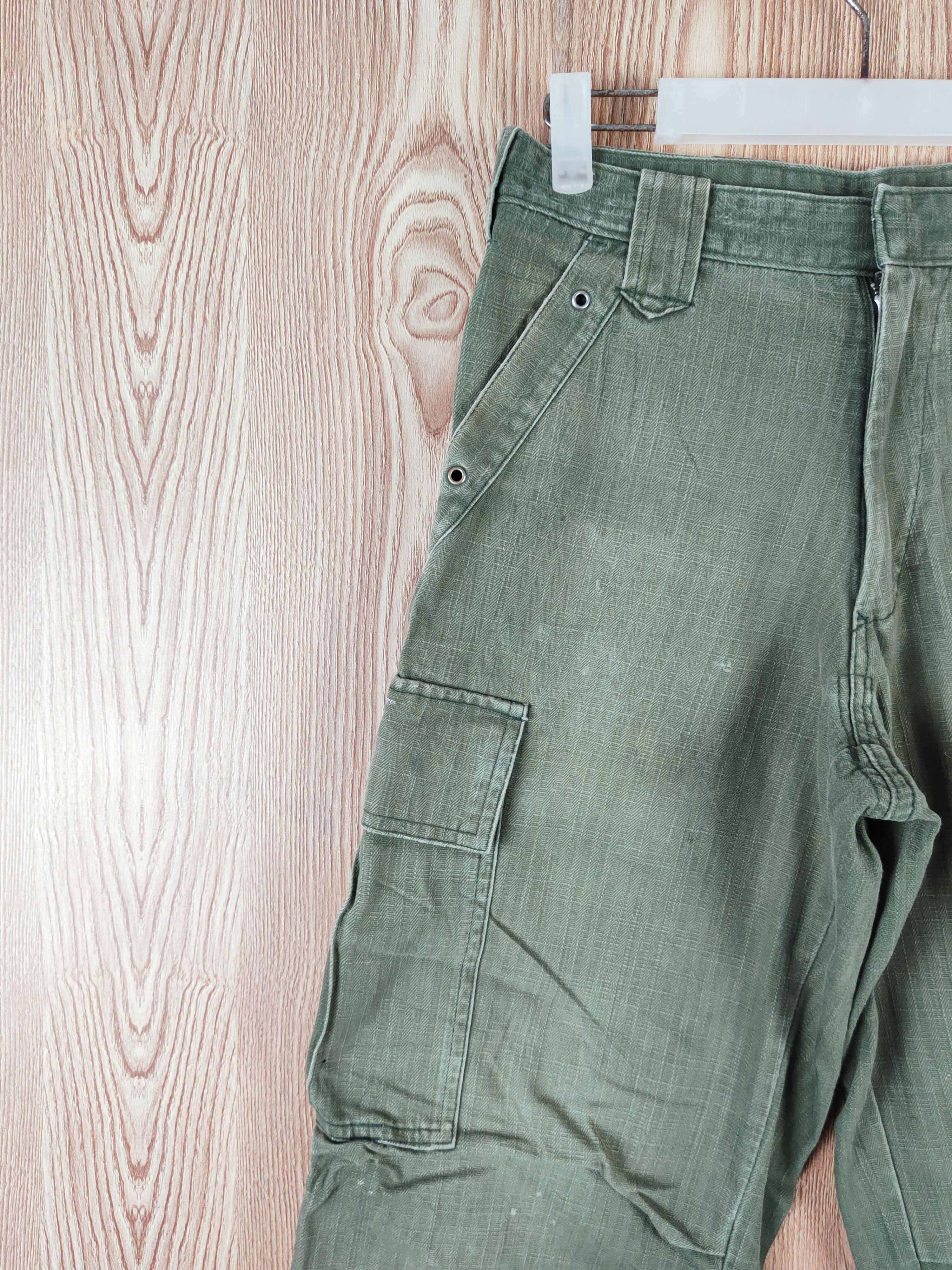 Japanese Brand Tora Green Faded Multipocket Tactical Cargo Pants #W334 Size US 28 / EU 44 - 3 Thumbnail