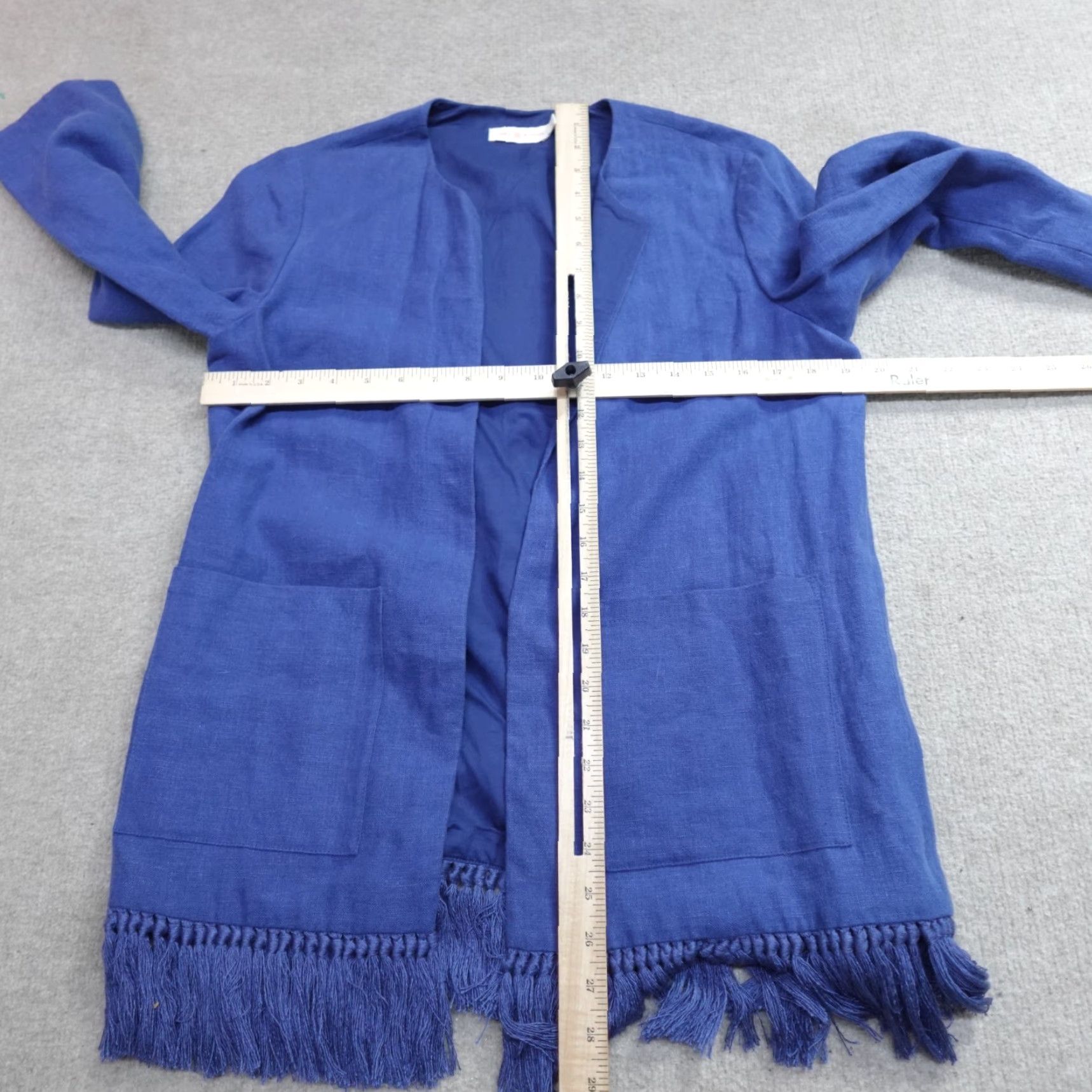 Tory Burch Tory Burch Cardigan Jacket Blue 6 Open Front Tassels Linen Knit Womens Jacket Size M / US 6-8 / IT 42-44 - 5 Thumbnail