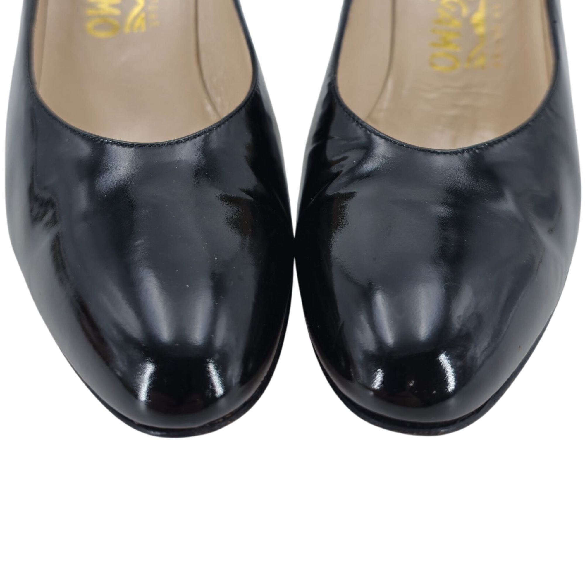 Saks Fifth Avenue × Salvatore Ferragamo Vintage Salvatore Ferragamo Black Leather Dress Pumps Womens Size US 8 / IT 38 - 2 Thumbnail
