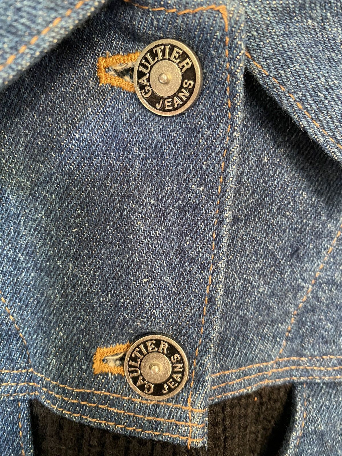 Jean Paul Gaultier 1990s JPG GAULTIER Jeans Hybrid Knit crop jacket Size M / US 6-8 / IT 42-44 - 10 Thumbnail