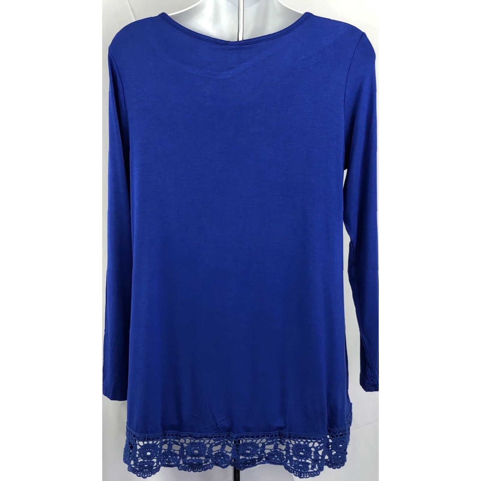 Vintage Nwt Leo Rosi Flowy Top S Blue Lace Asymmetrical Long Sleeve Fairy Romantic Shirt Women HS Size S / US 4 / IT 40 - 3 Thumbnail
