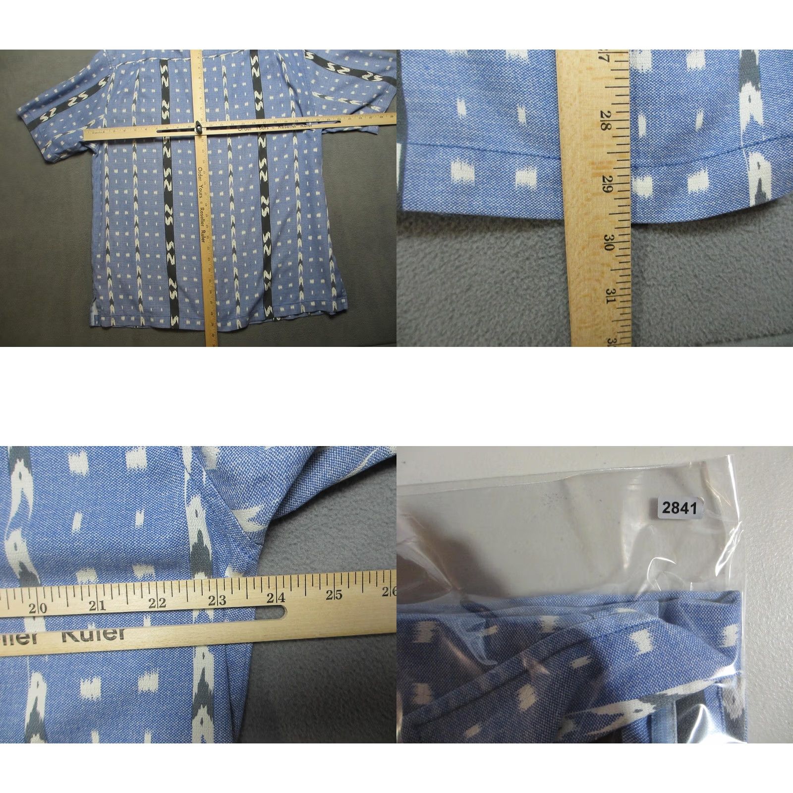 Tommy Bahama Tommy Bahama Shirt Mens Large Blue Silk Button Up Camp Ikat Pattern Original Fit Size US L / EU 52-54 / 3 - 8 Thumbnail