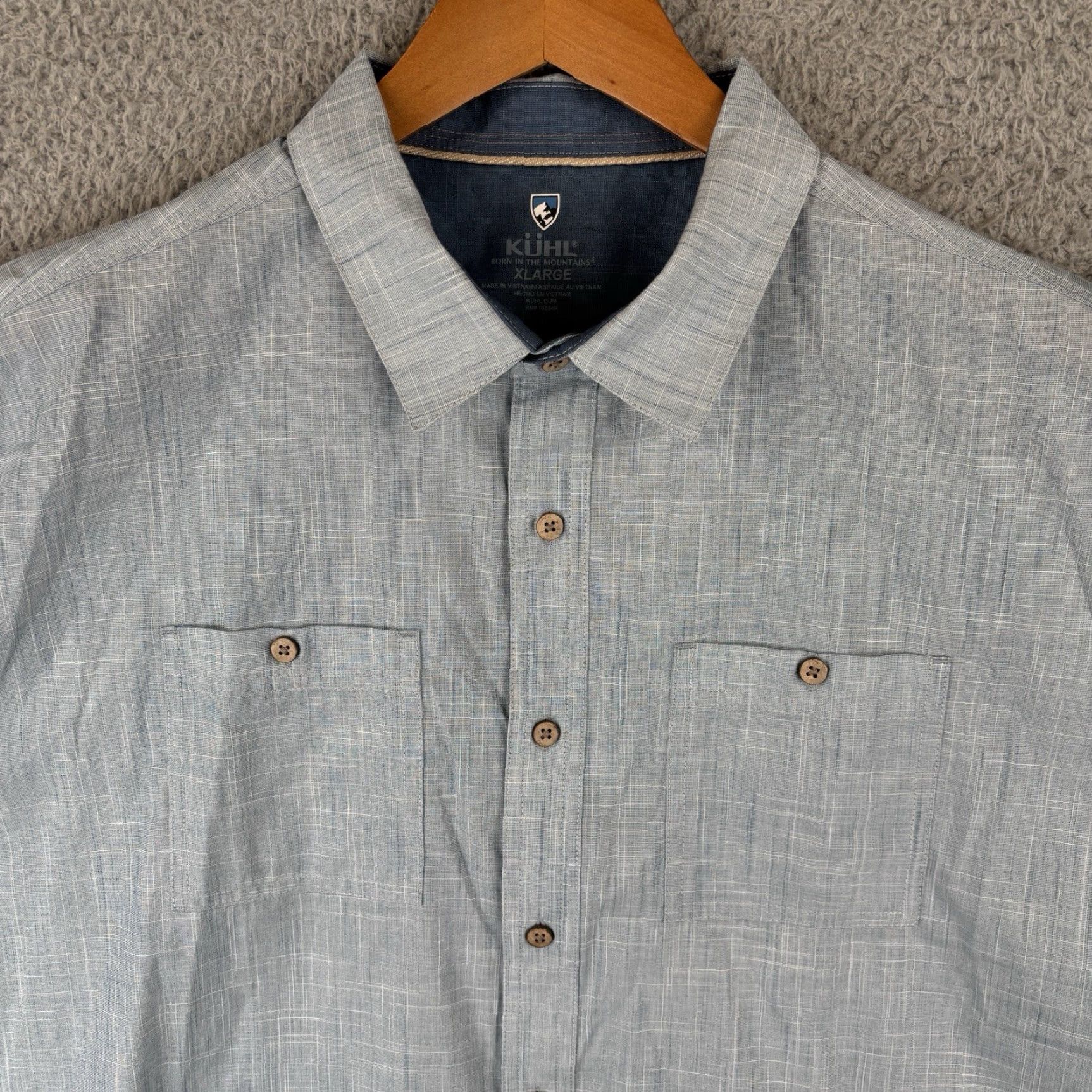 Vintage KUHL Karib Shirt Mens XL Light Blue Cotton Blend Short Sleeve Outdoor 7259 Size US XL / EU 56 / 4 - 2 Thumbnail