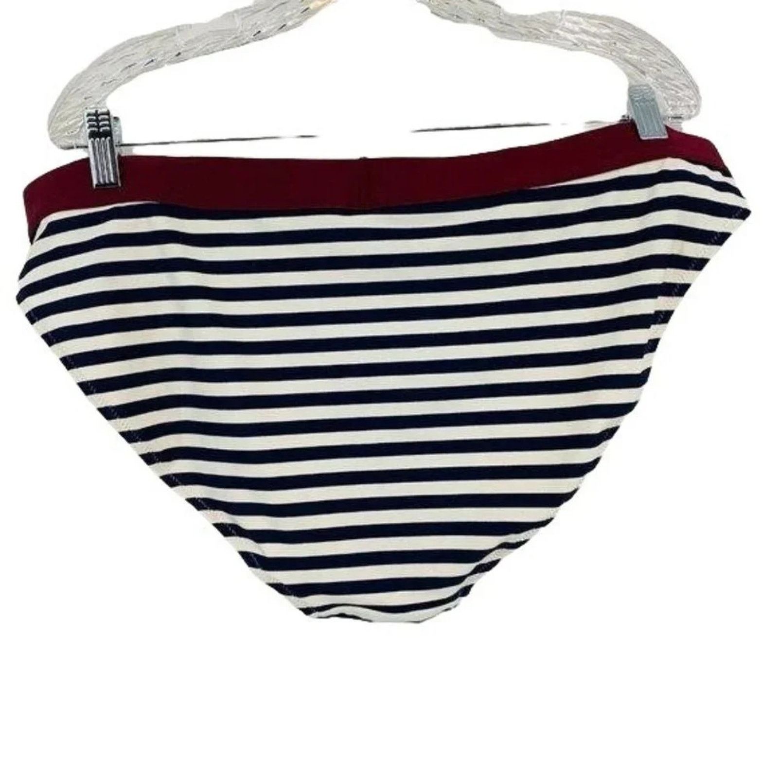 Old Navy Old Navy Bralette Swim Bikini Navy Burgundy Stripe XXL Size ONE SIZE - 9 Thumbnail