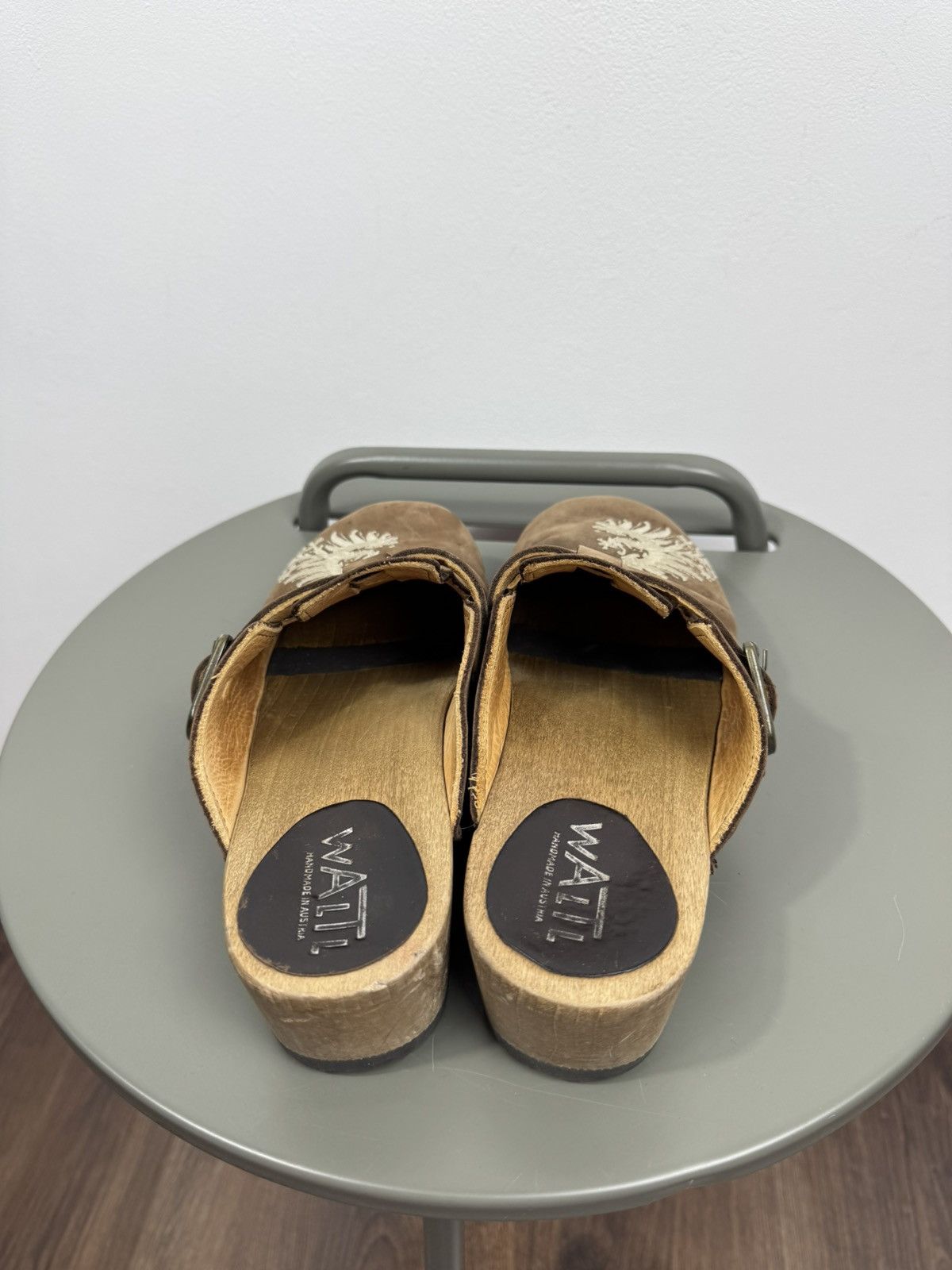 Other WALT Handmade Austrian Leather Wooden Clogs Sandals EU 37 Size US 6 / IT 36 - 10 Thumbnail
