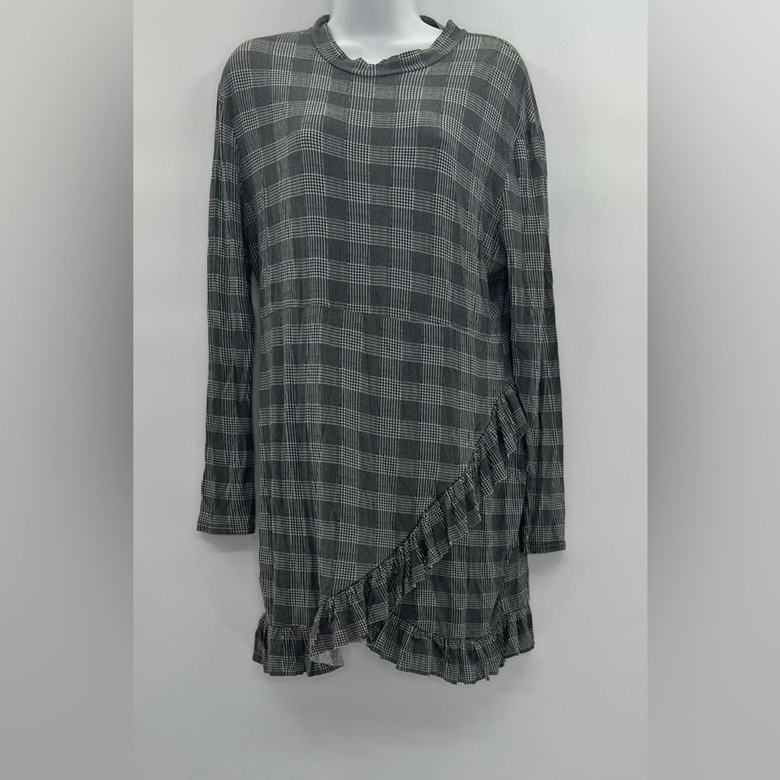 Boohoo Boohoo Grey/Black Checkered Dress Size 12 Size XL / US 12-14 / IT 48-50 - 1 Thumbnail
