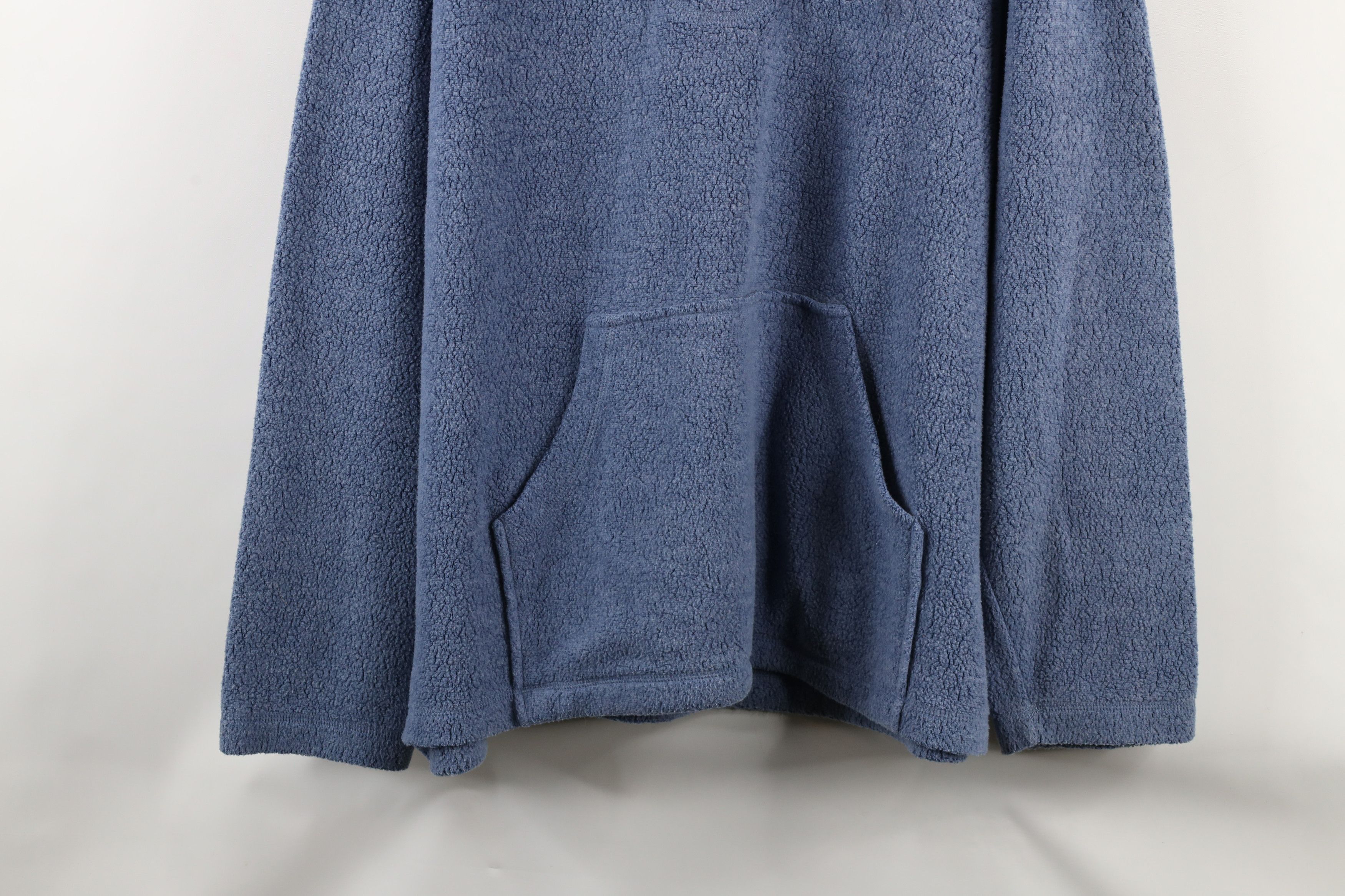 Vintage Vintage 90s Streetwear Fit Deep Pile Fleece Hoodie Blue Size US L / EU 52-54 / 3 - 3 Thumbnail