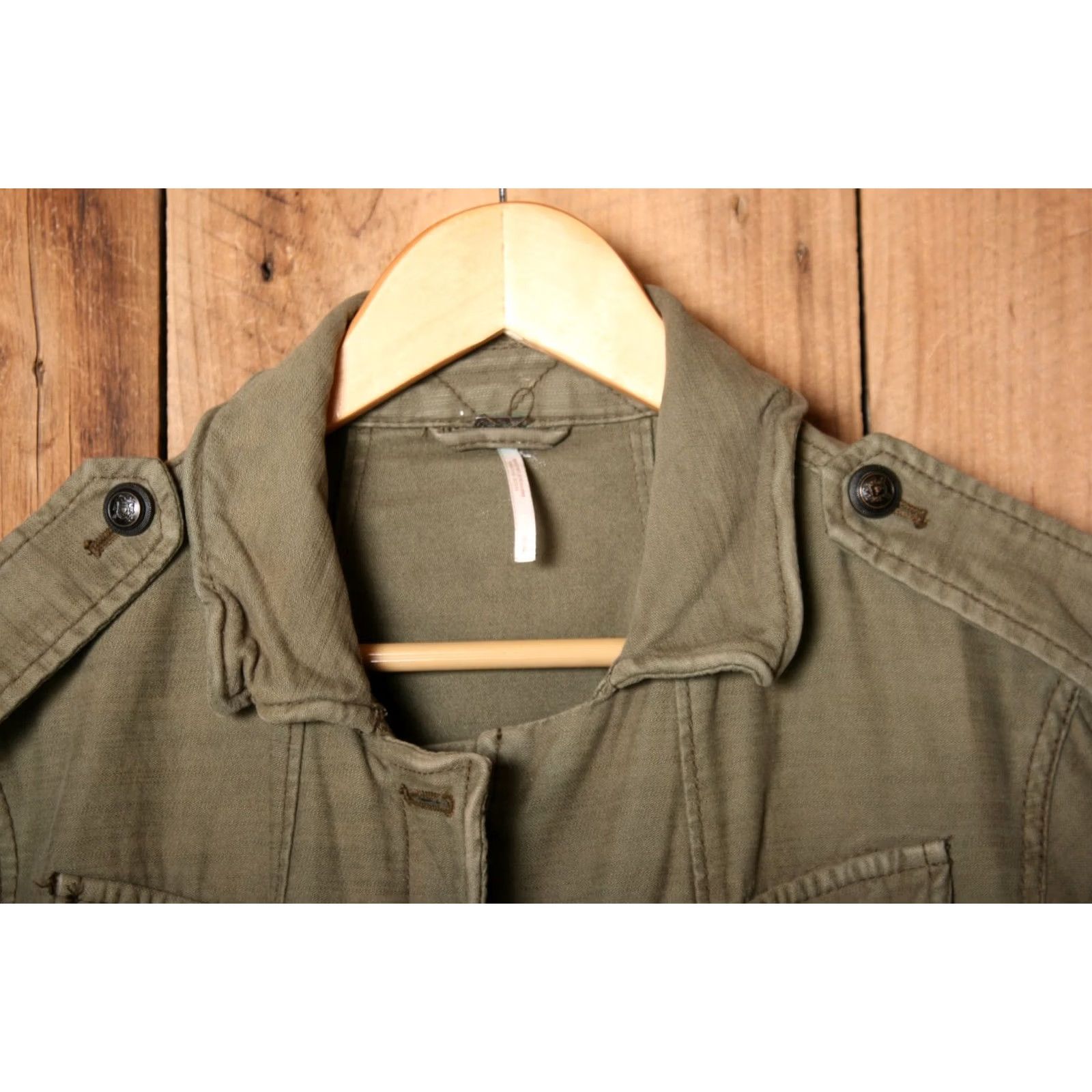 Free People FREE PEOPLE Olive Green Military Style Jacket Women's S (Missing Buttons) Size S / US 4 / IT 40 - 2 Thumbnail