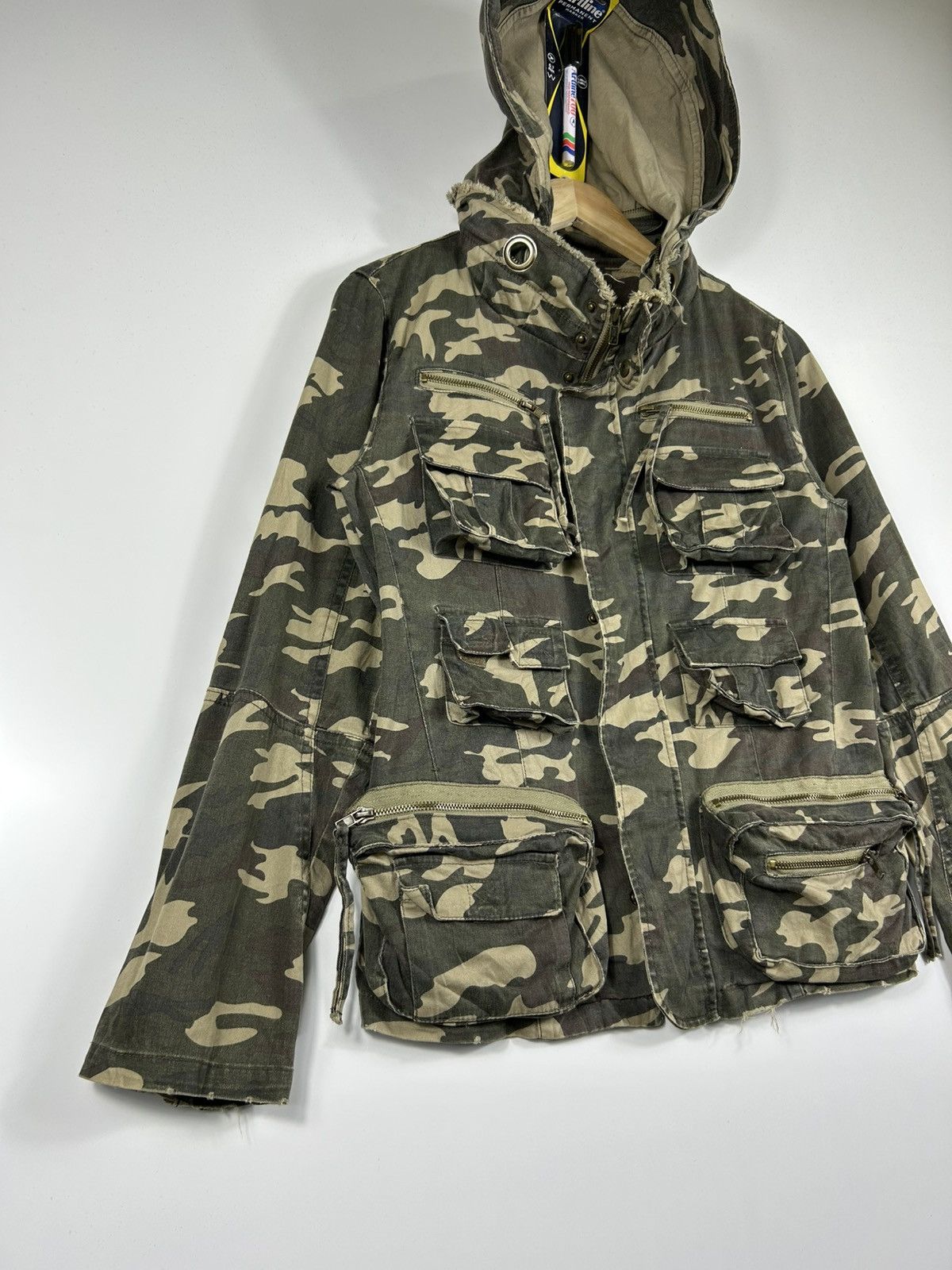 Japanese Brand ⚡️Vintage Fazbee Camo Hooded Multi Pocket Zipper Jacket Size M / US 6-8 / IT 42-44 - 2 Thumbnail
