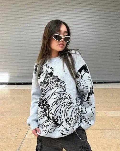 Japanese Brand Women Aesthetic Y2k Clothes Top portrait Black Streetwear Size ONE SIZE - 2 Thumbnail