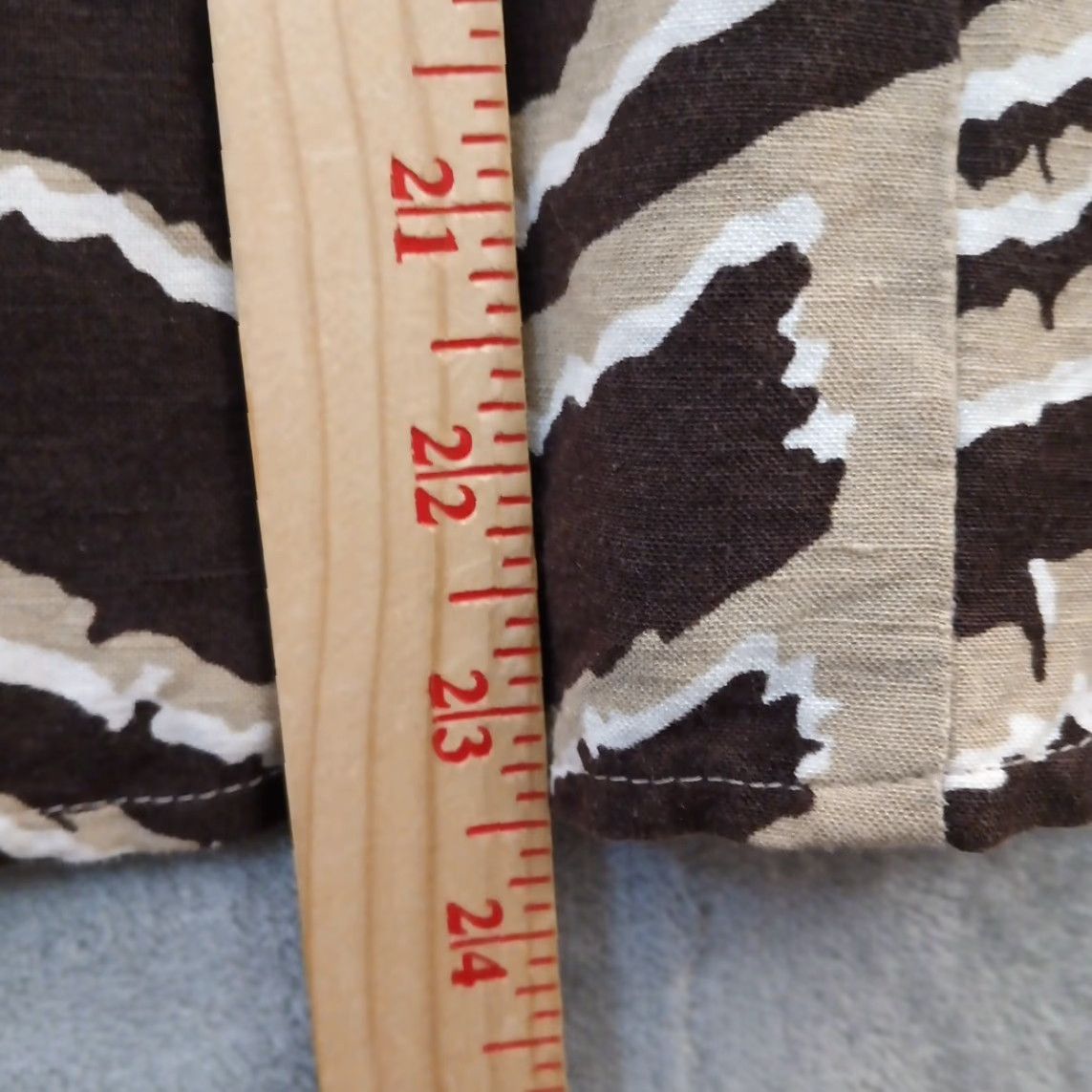 Vintage East 5th Shirt Womens Small Brown Geometric 3/4 Sleeve Button Up Linen Blend Size S / US 4 / IT 40 - 5 Thumbnail