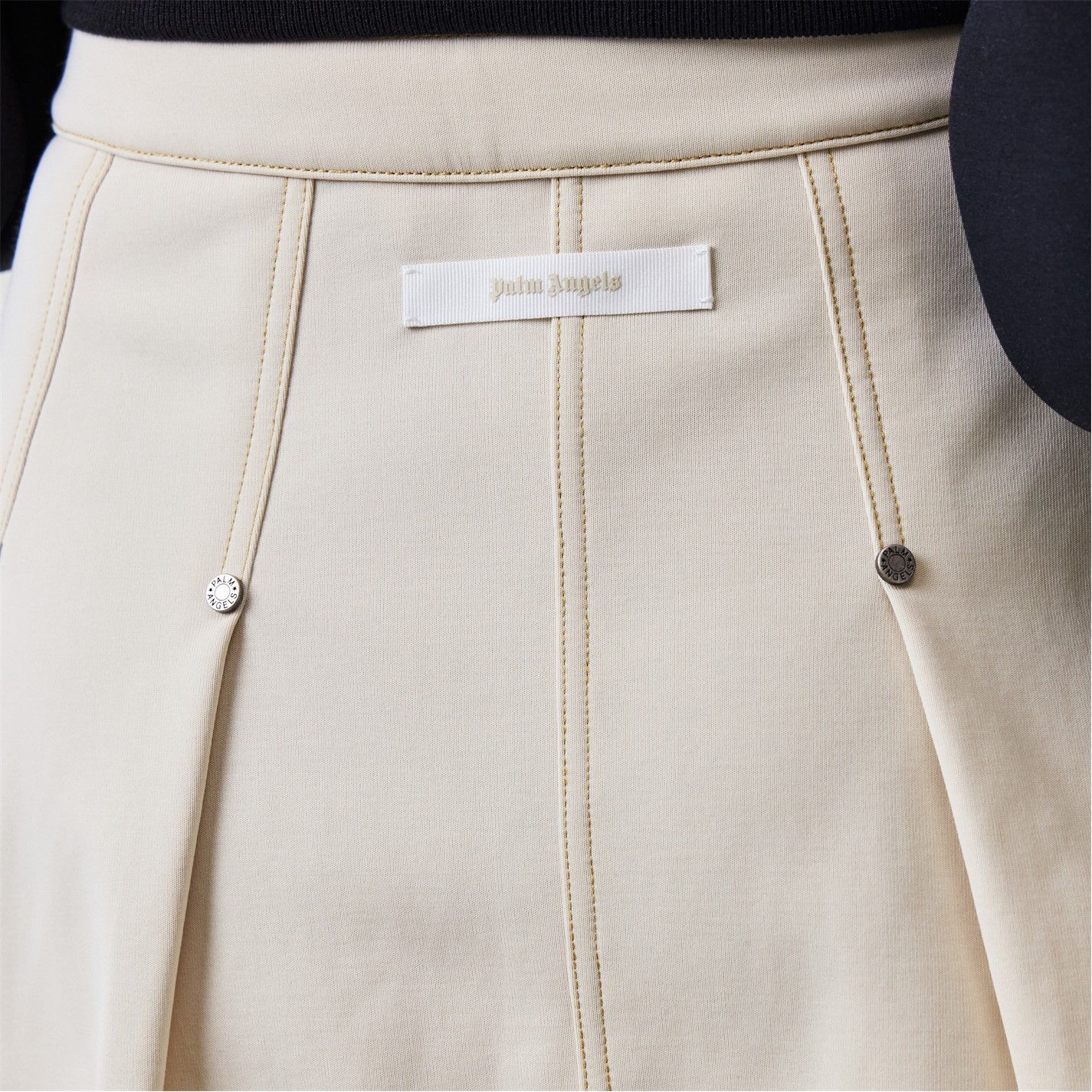 Palm Angels o1g2r1mq0425 Pleated Mini Skirt in Ivory Size 31" - 4 Thumbnail