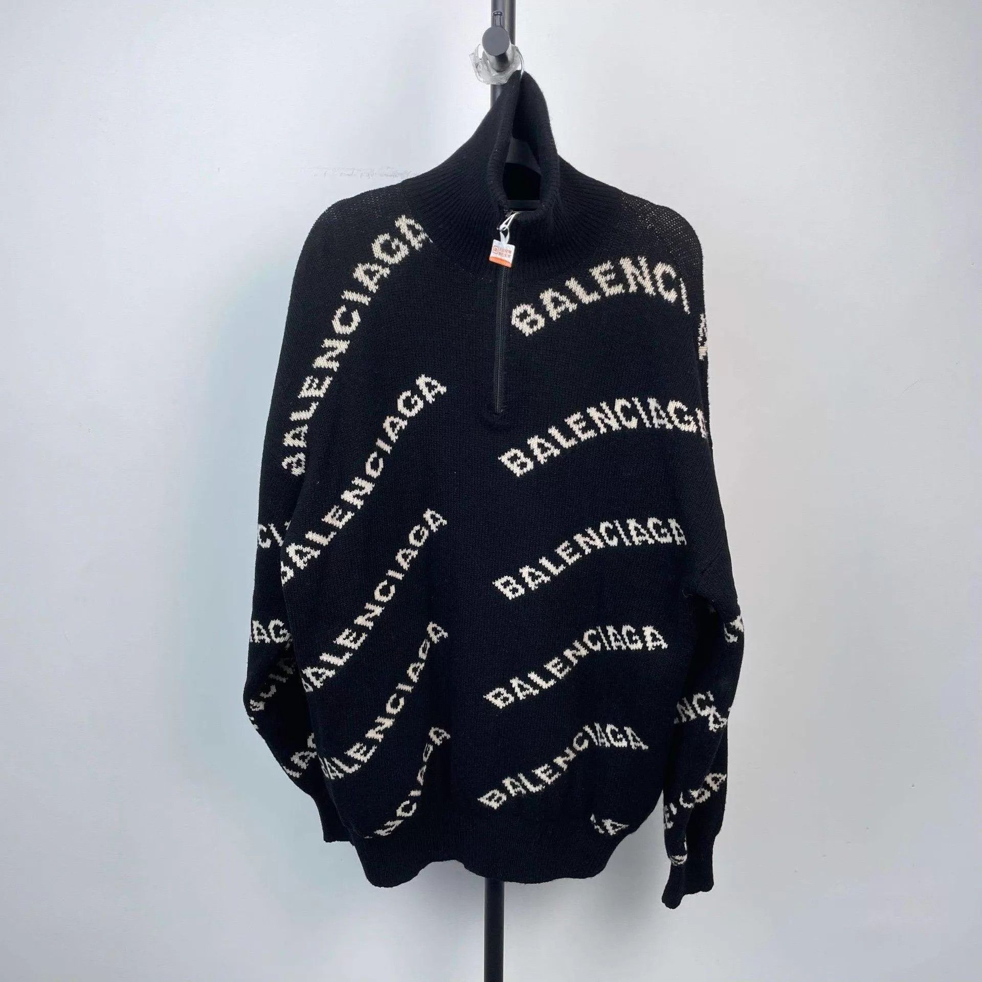 Balenciaga Black High Neck Half-Zip Sweater XS Size US XS / EU 42 / 0 - 1 Thumbnail