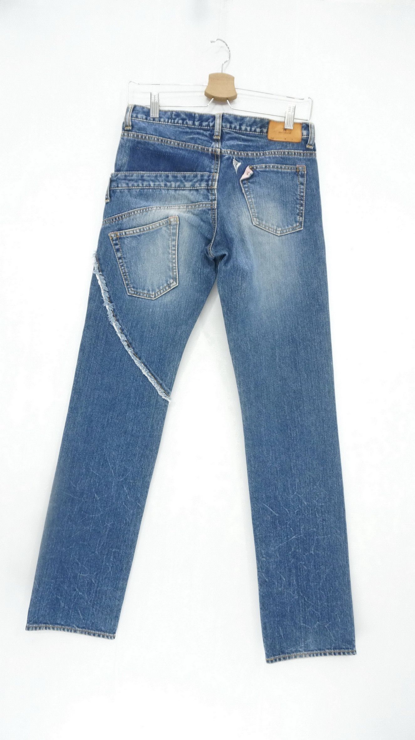 Japanese Brand ANTGAUGE Patchwork Lowrise Blue Jeans Size US 28 / EU 44 - 4 Thumbnail