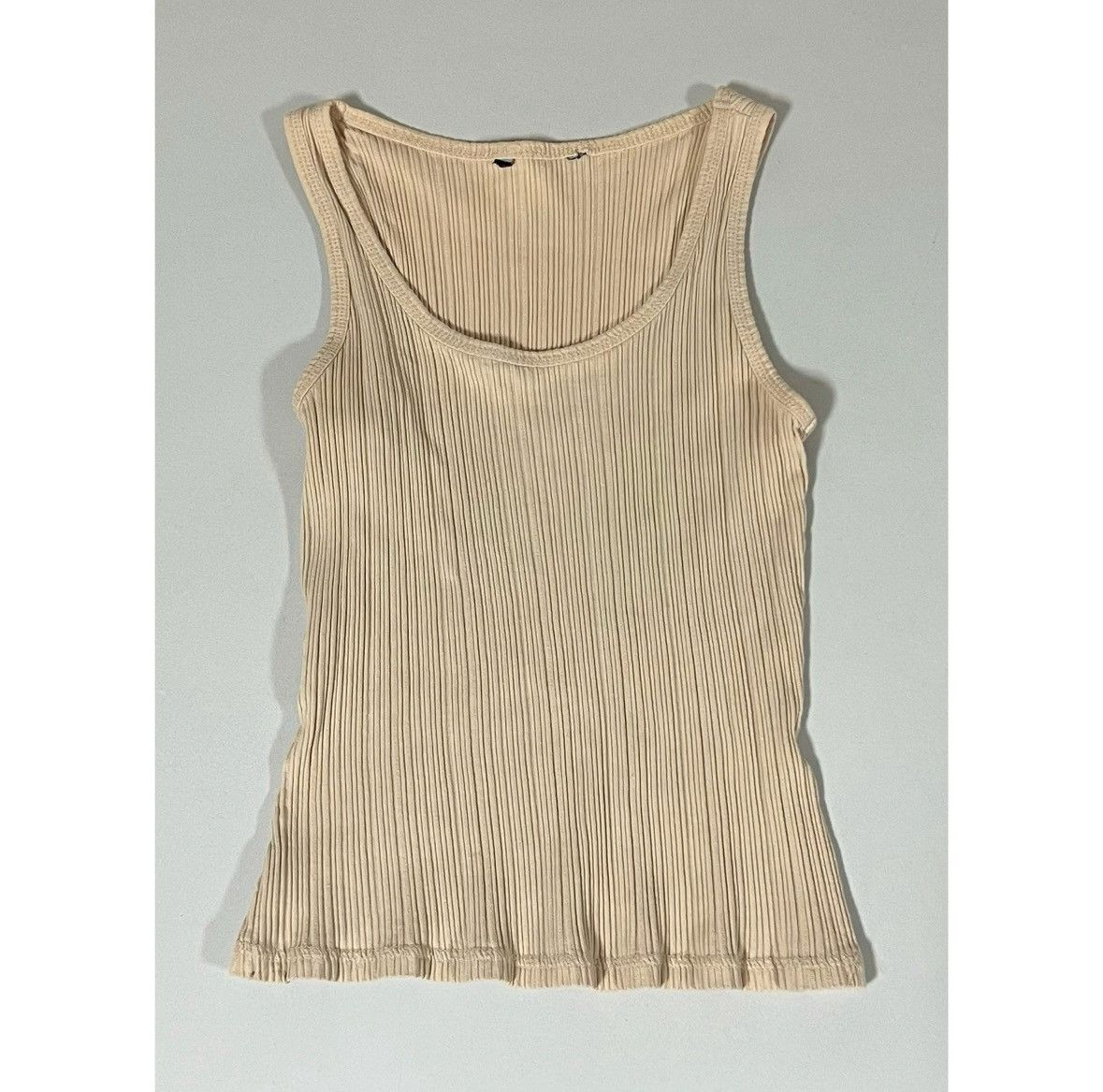 Japanese Brand Tan Beige Solid Tank Top T-Shirt Cami Camisole Tee Size S ✨ Size S / US 4 / IT 40 - 1 Thumbnail